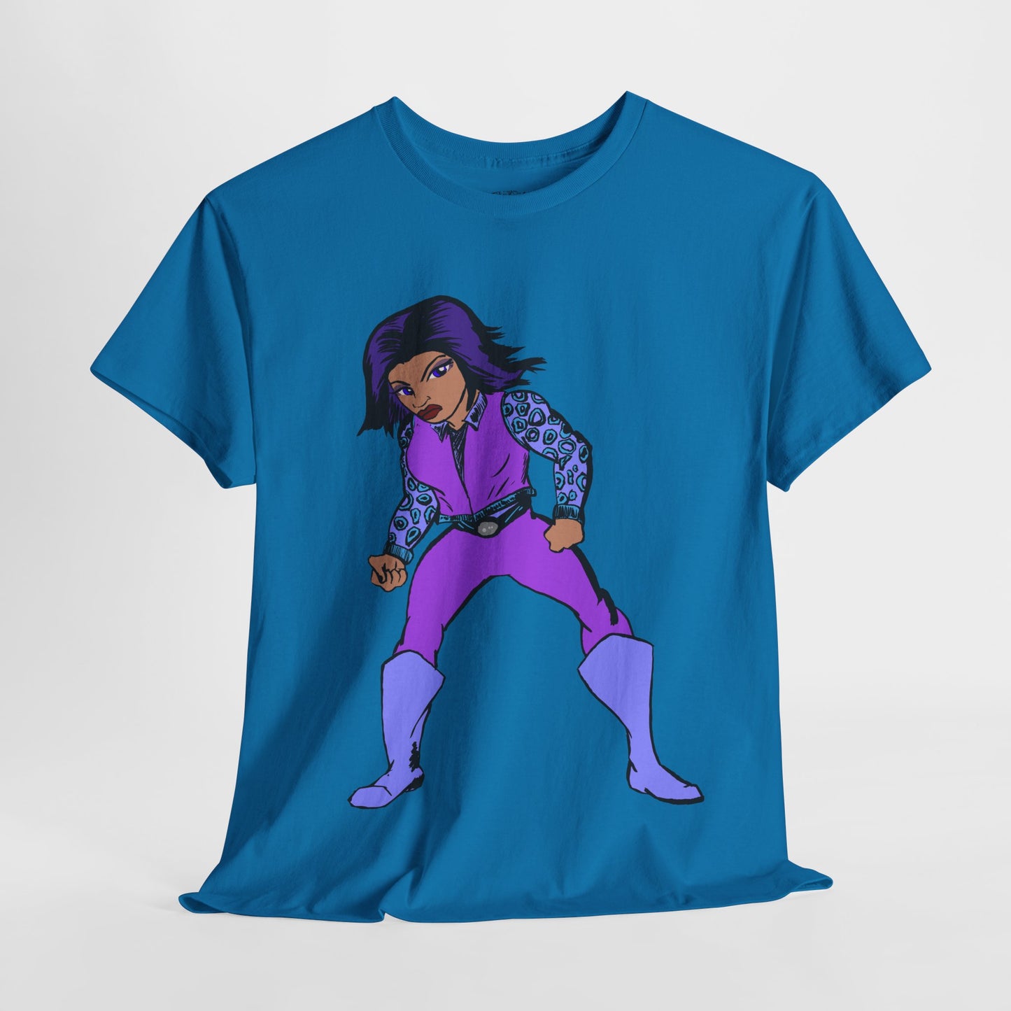 Retro Cartoon Hero Woman Character Unisex Heavy Cotton Tee, Vintage Graphic Tee, Fun T-Shirt, Gift for Fans, Casual Wear, Everyday Tee