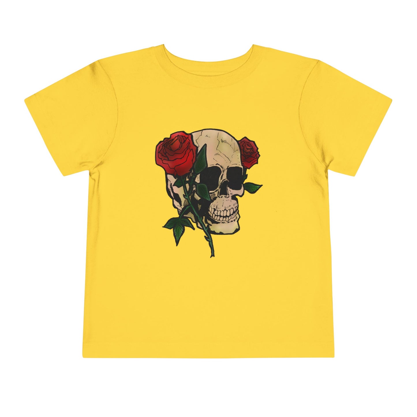Toddler Tee — Skull with Red Roses Graphic