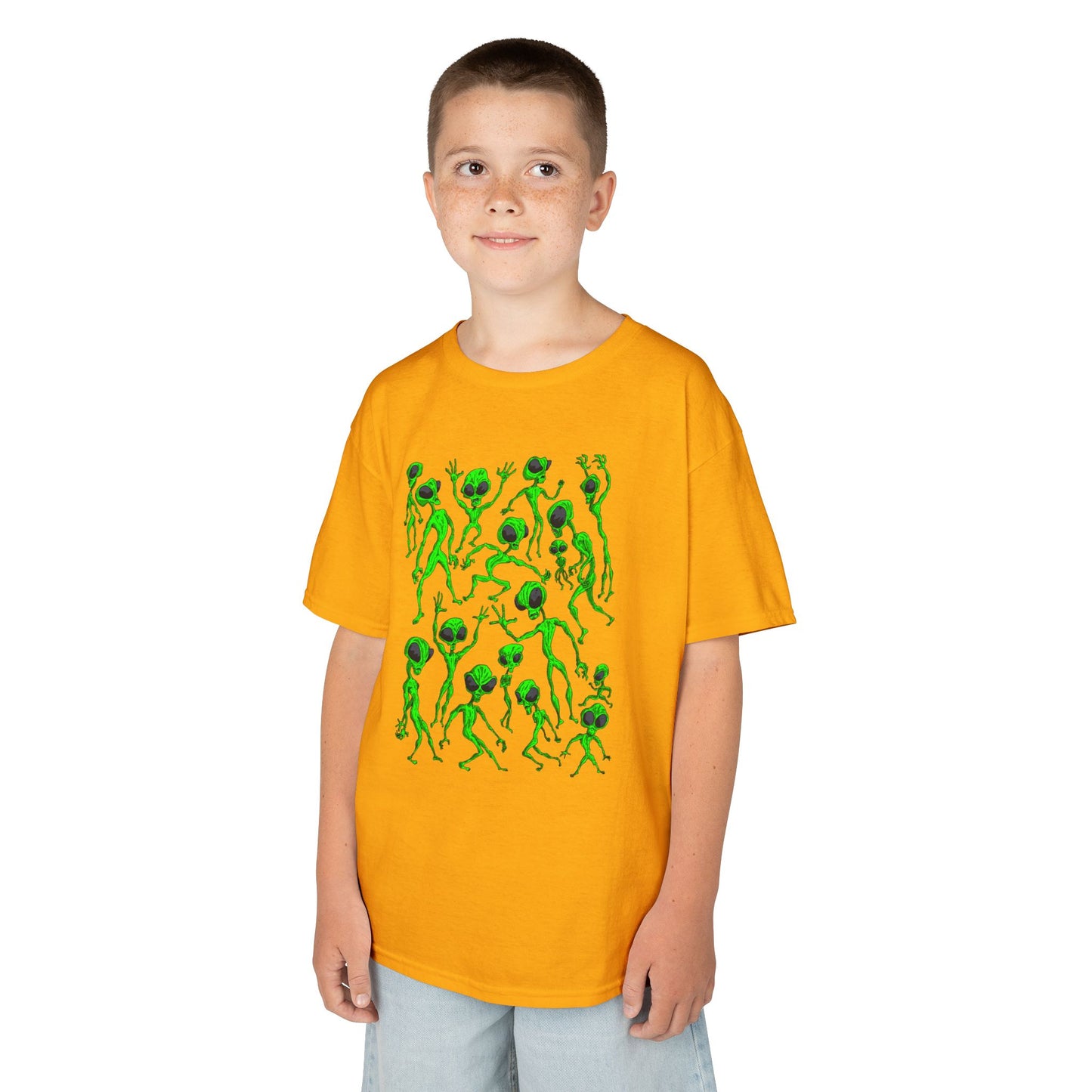 Kids Alien Dance Party T‑Shirt — Fun Green Alien Graphic Tee for Children