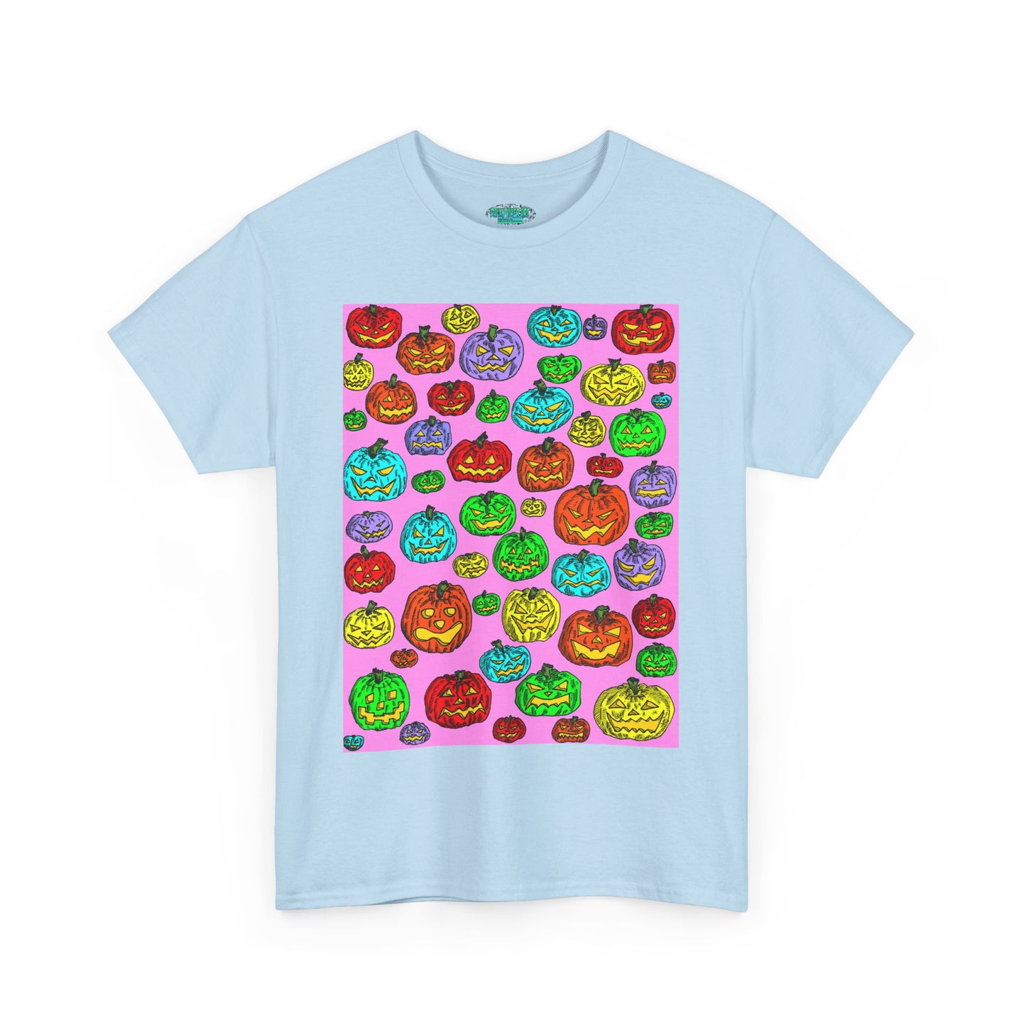 Colorful Pumpkin Graphic Tee, Unisex Cotton T-Shirt, Halloween Costume, Fall Apparel, Trendy Graphic Shirt, Casual Wear