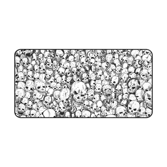 Gathering of Skulls - Original Black and White - Desk Mat