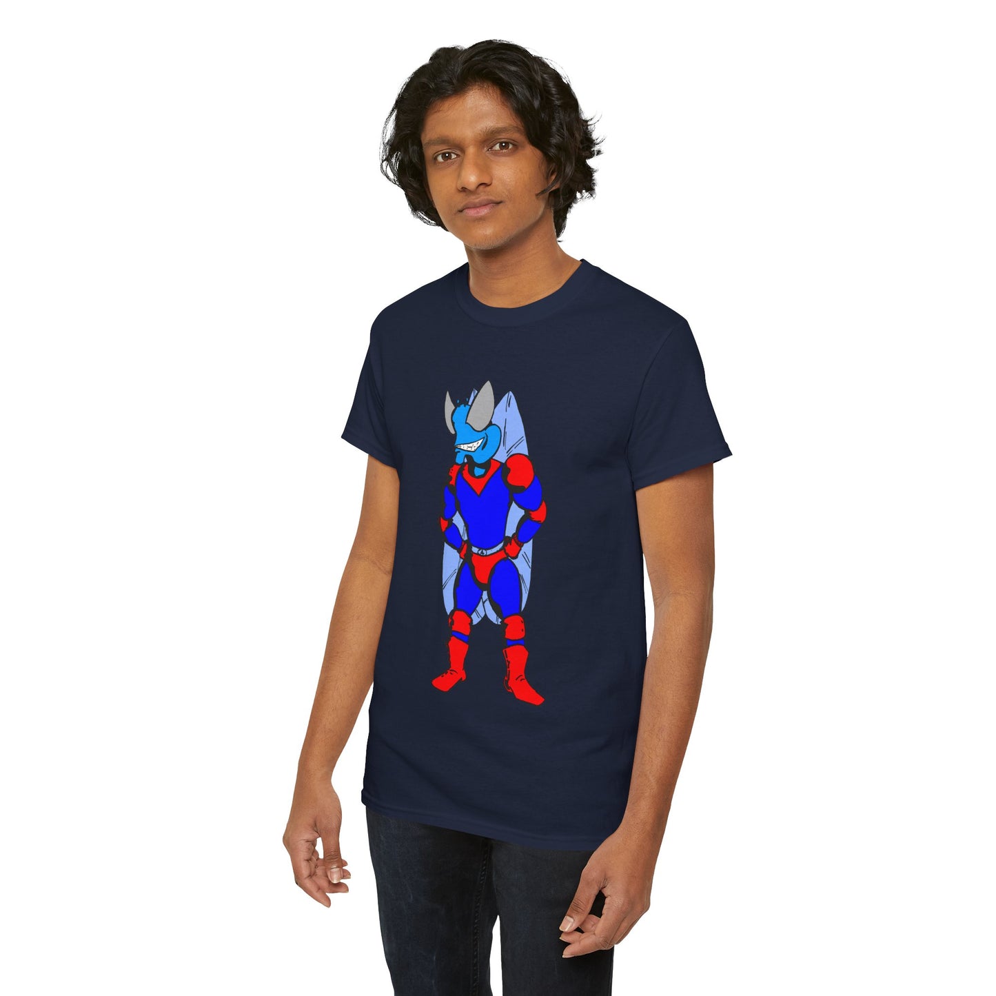 Astro-Fly Hero Graphic Tee - Blue & Red Superhero T-Shirt
