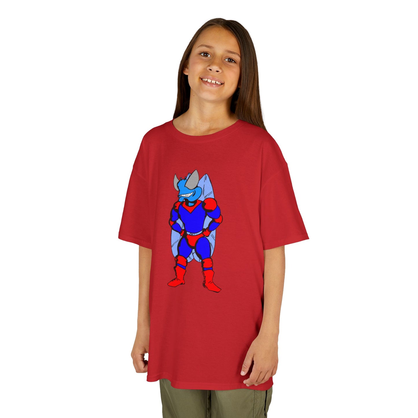 Astro-Fly Kids Superhero T-Shirt — Cute Red & Blue Winged Hero Tee for Boys & Girls