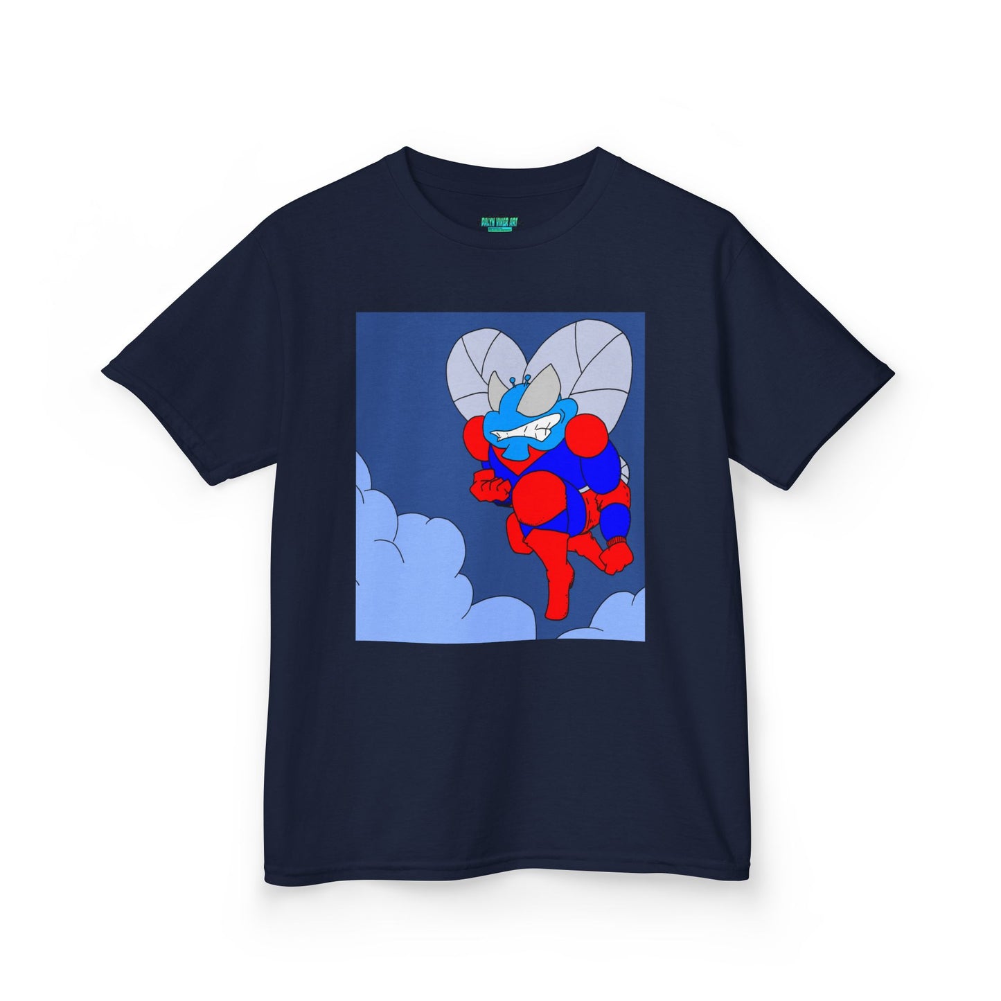 The Astounding Astro-Fly - Up in the Clouds - Kids Superhero Graphic Tee - Fun Cartoon Design for Playful Days