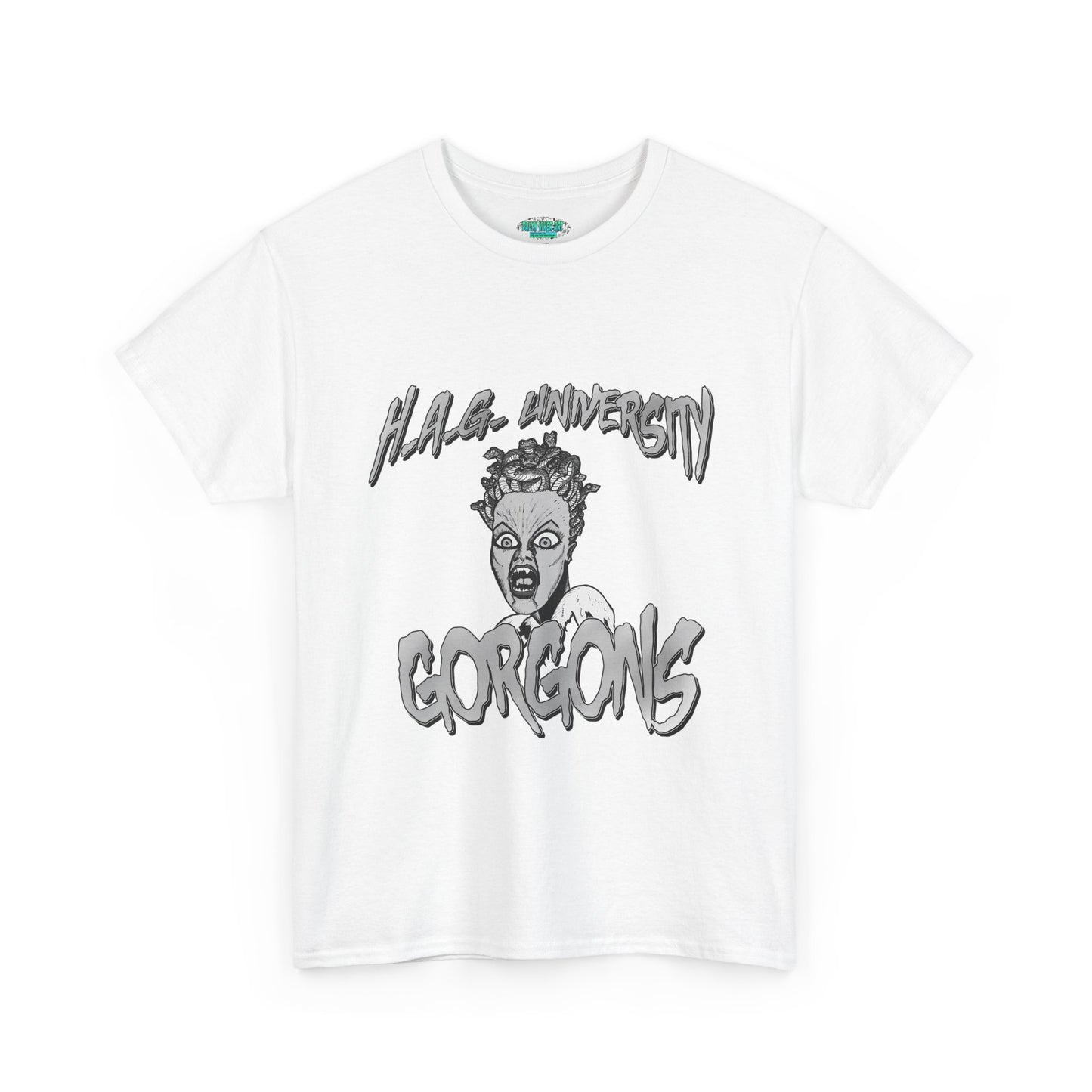Graphic Tee with Gorgon Mascot - Greek Mythology University Unisex Shirt