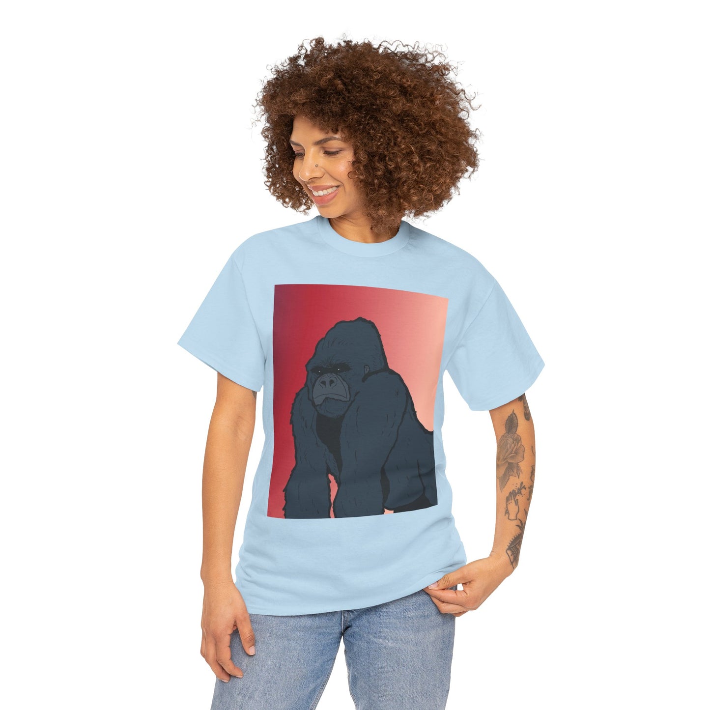 Gorilla Graphic Tee — Vintage Sunset Primate Illustration Shirt