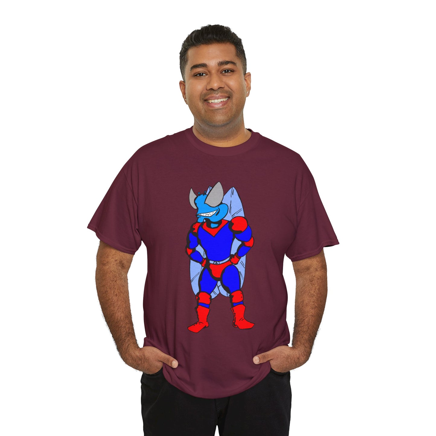 Astro-Fly Hero Graphic Tee - Blue & Red Superhero T-Shirt