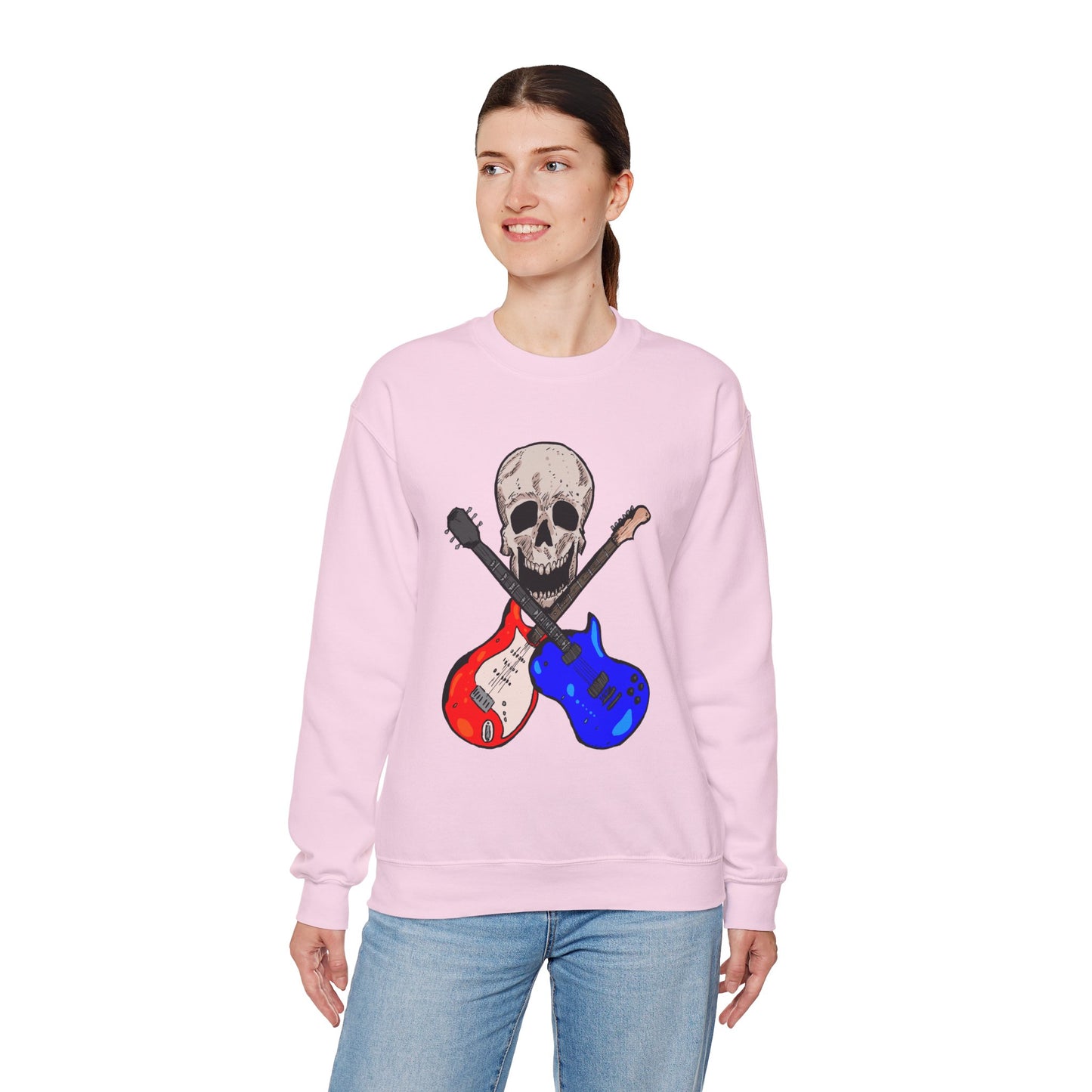 Skull and Guitar Crewneck Sweatshirt