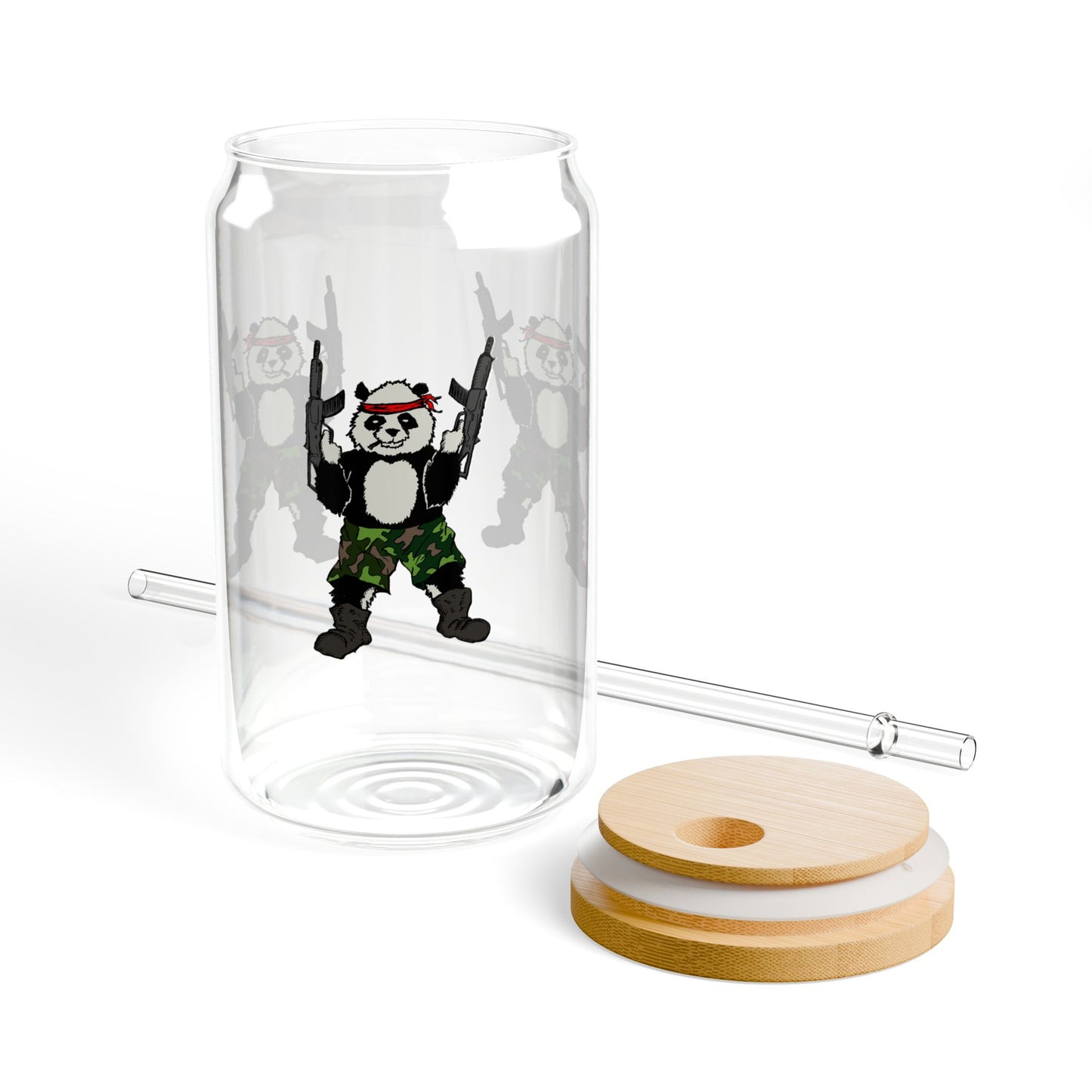 Sipper Glass - Panda Guns