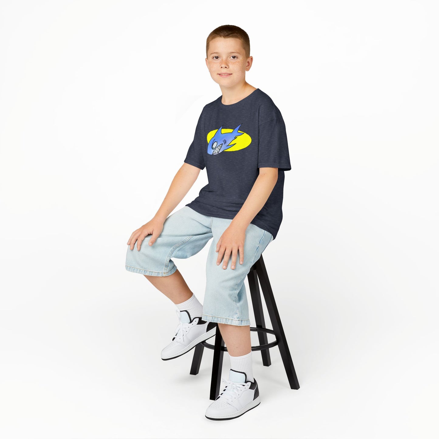 Cool Shark Graphic Kids Tee, Fun T-Shirt for Boys, Lightweight Summer Apparel, Gifts for Young Ocean Lovers, Birthday and Holiday Wear