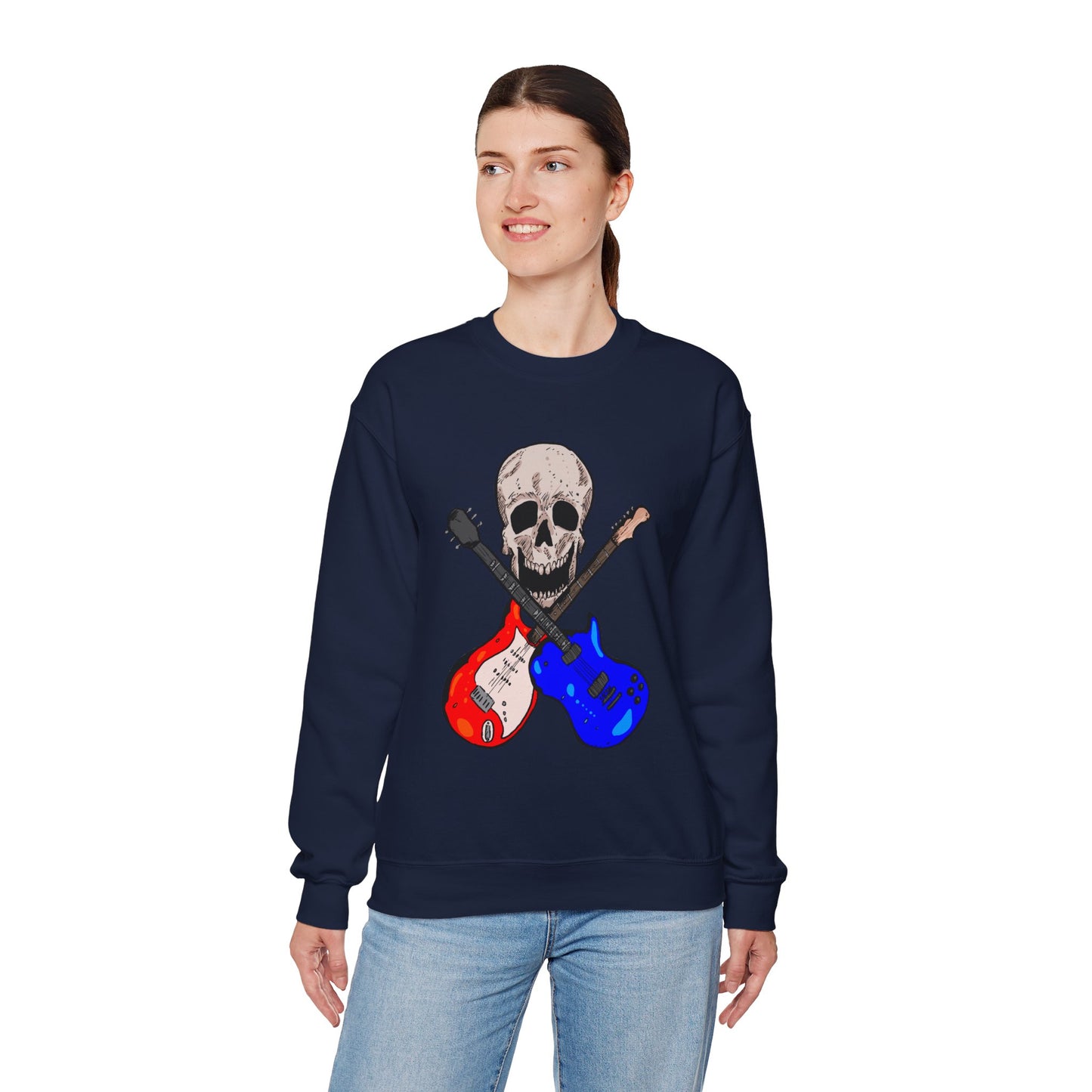 Skull and Guitar Crewneck Sweatshirt