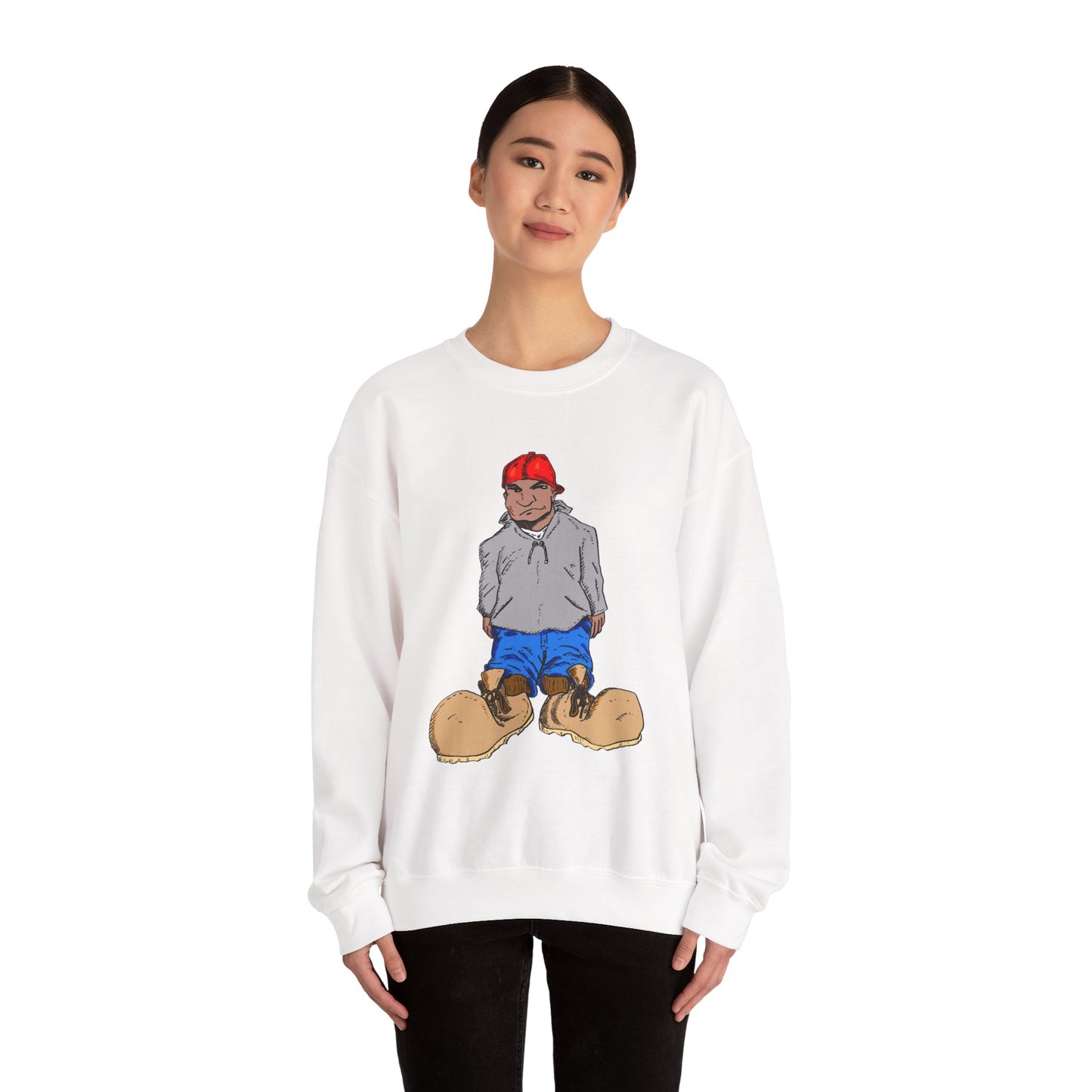 Urban Street Fun Character Boots Art Unisex Crewneck Sweatshirt