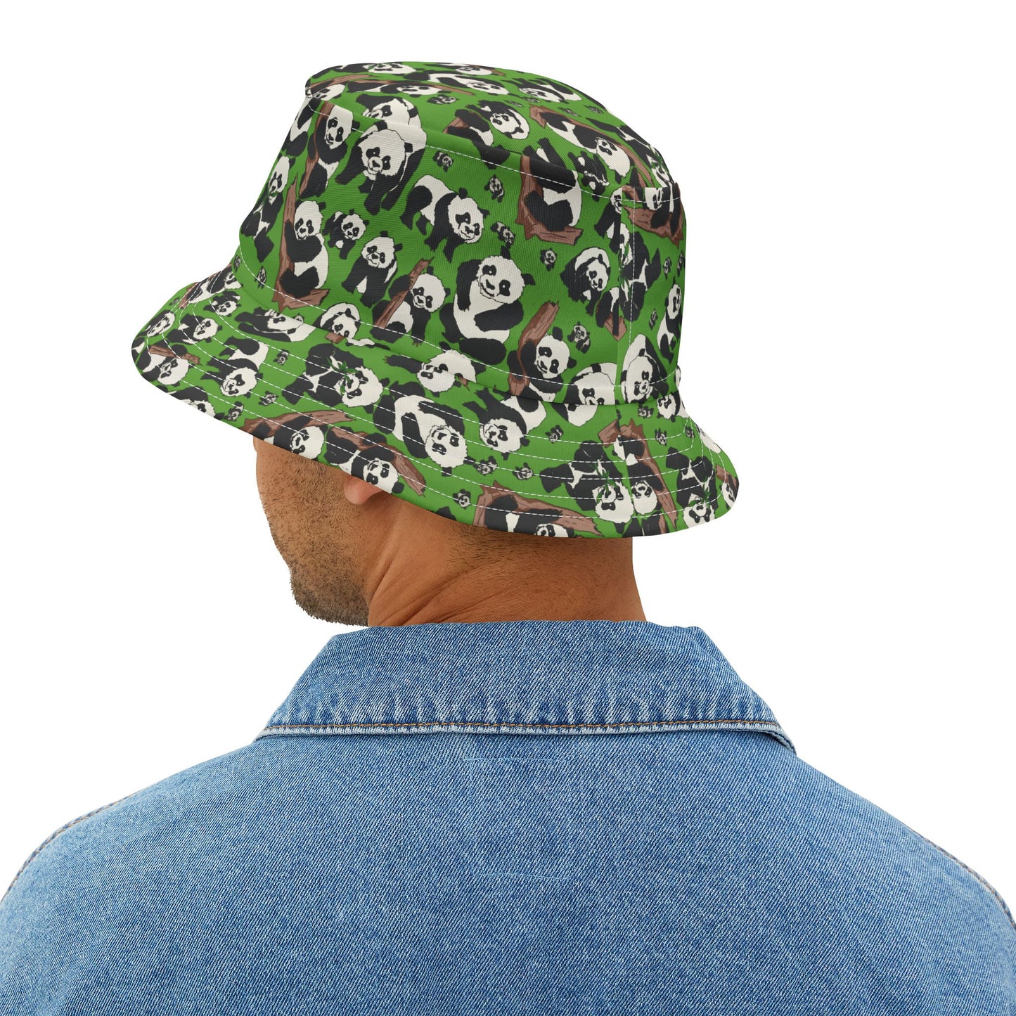 Cute Panda Pattern Bucket Hat, Funky Outdoor Hat, Trendy Summer Accessory, Gift for Animal Lovers, Festival & Beach Hat