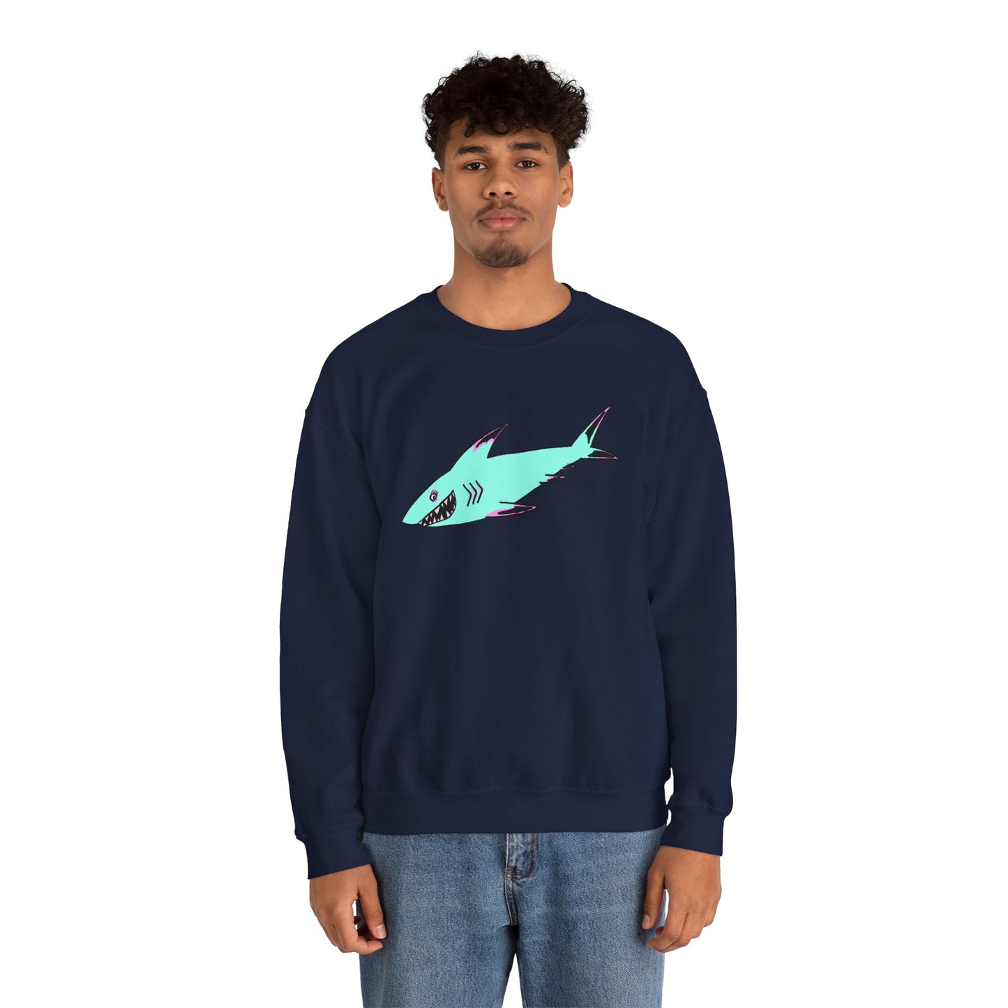 Charming Shark Graphic Sweatshirt - Unisex Heavy Blend™ Crewneck