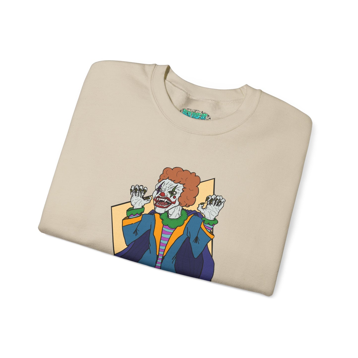 Vampire Clown Funny Horror-Inspired Unisex Crewneck Sweatshirt