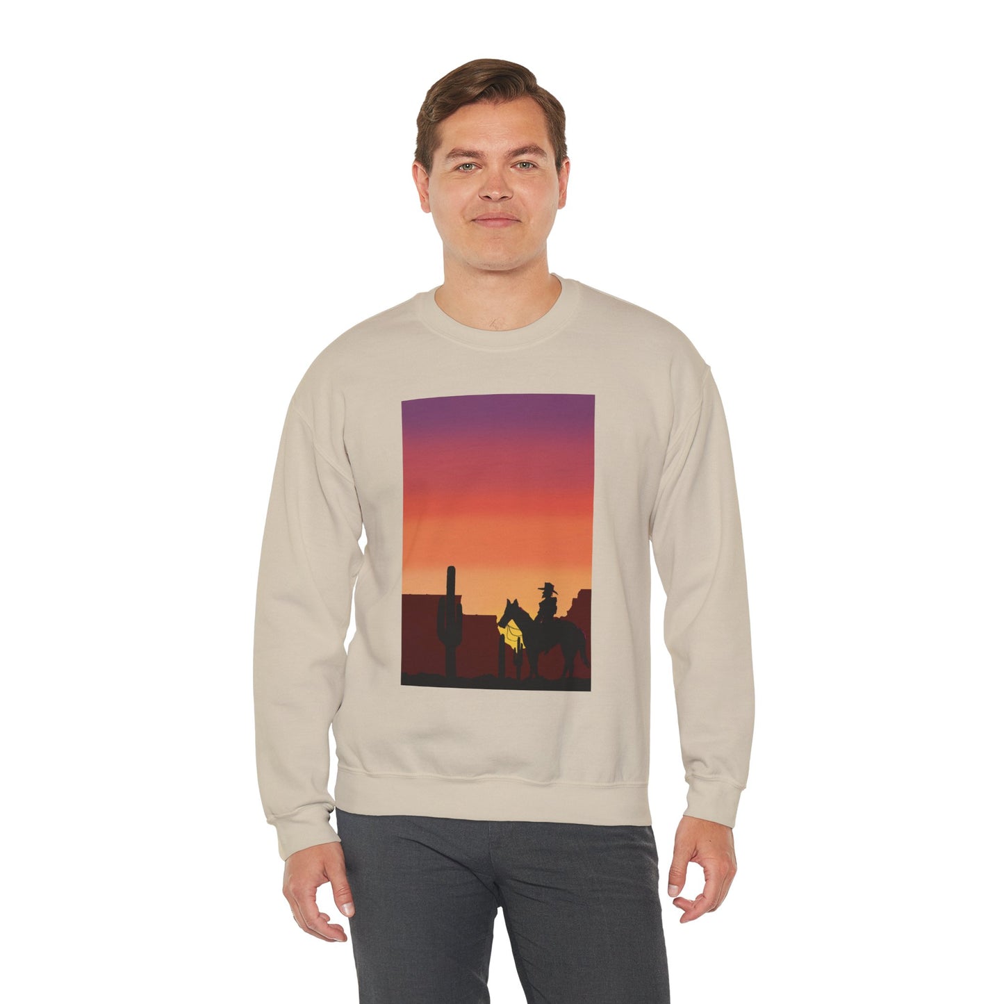 Desert Sunset Silhouette Unisex Crewneck Sweatshirt