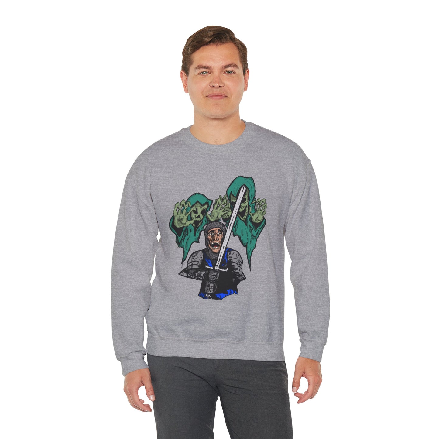 Knight Fright Inspired Unisex Crewneck Sweatshirt with Graphic Print