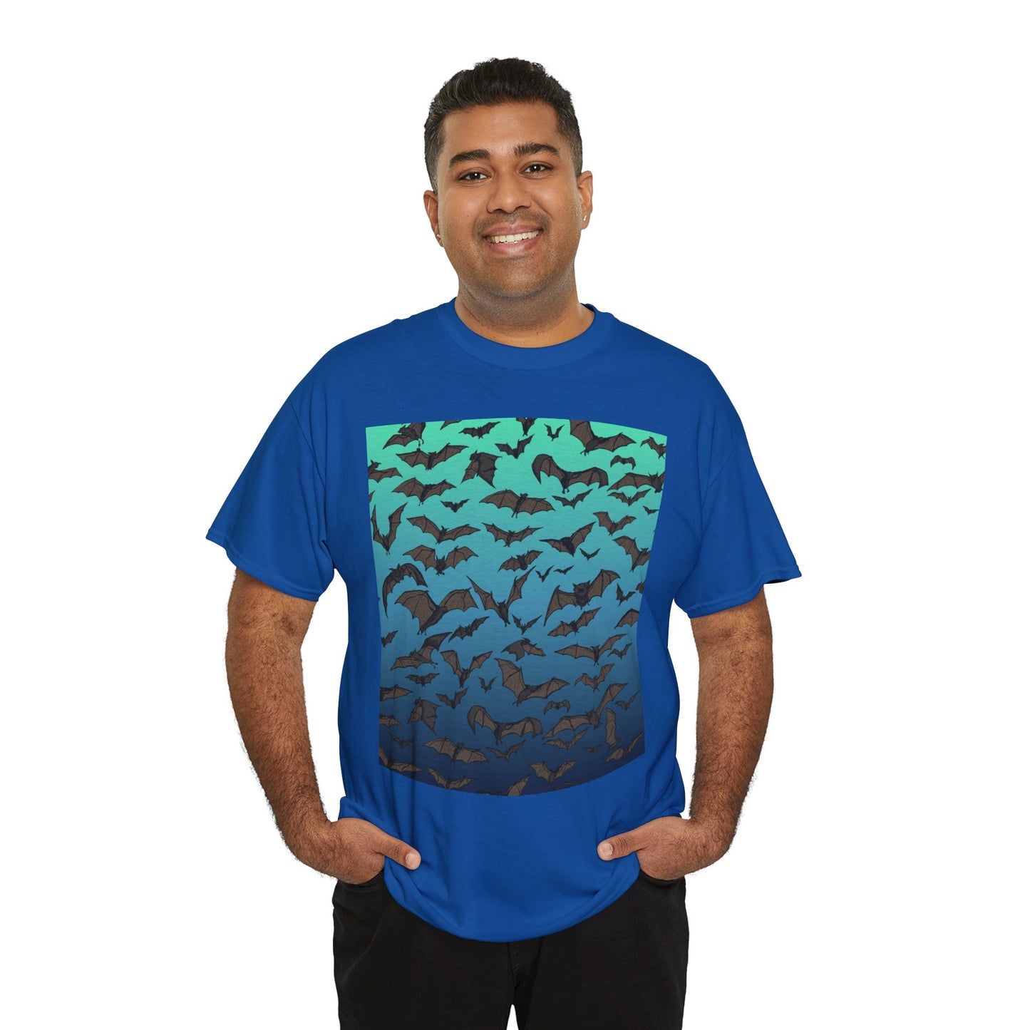 Bat Swarm Graphic Tee — Gradient Night Flight T-Shirt