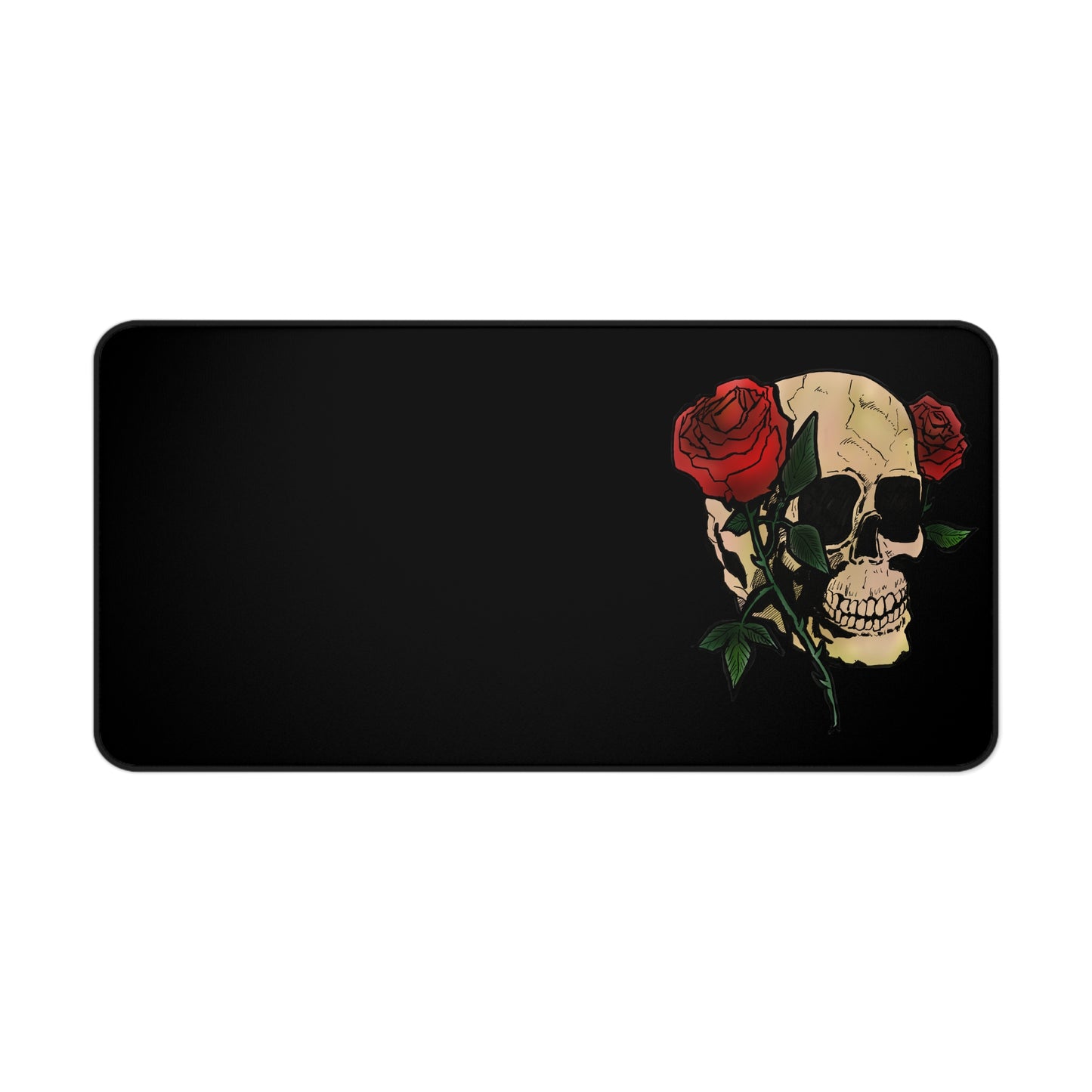 Skull & Rose Desk Mat — Gothic Gaming Mousepad