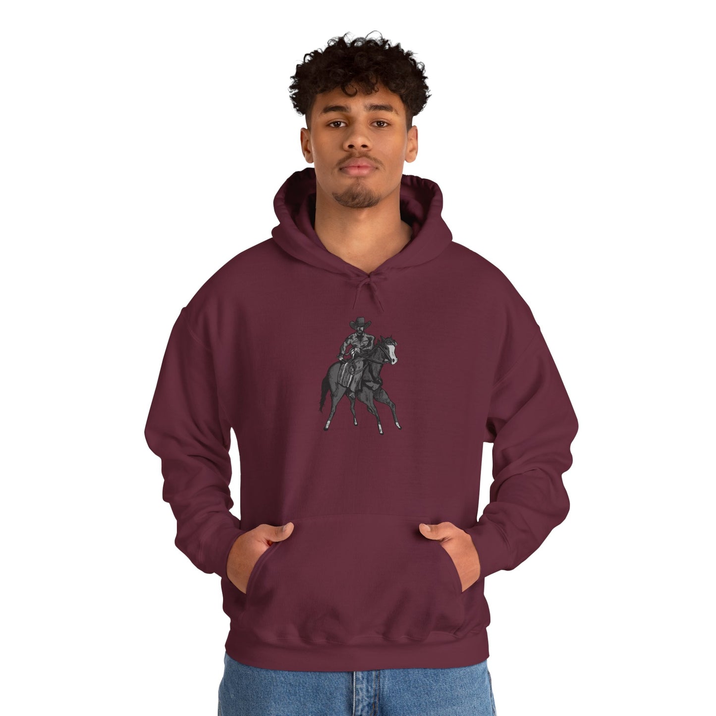 Horseback Rider Silhouette Hoodie – Western Equestrian Graphic Sweatshirt