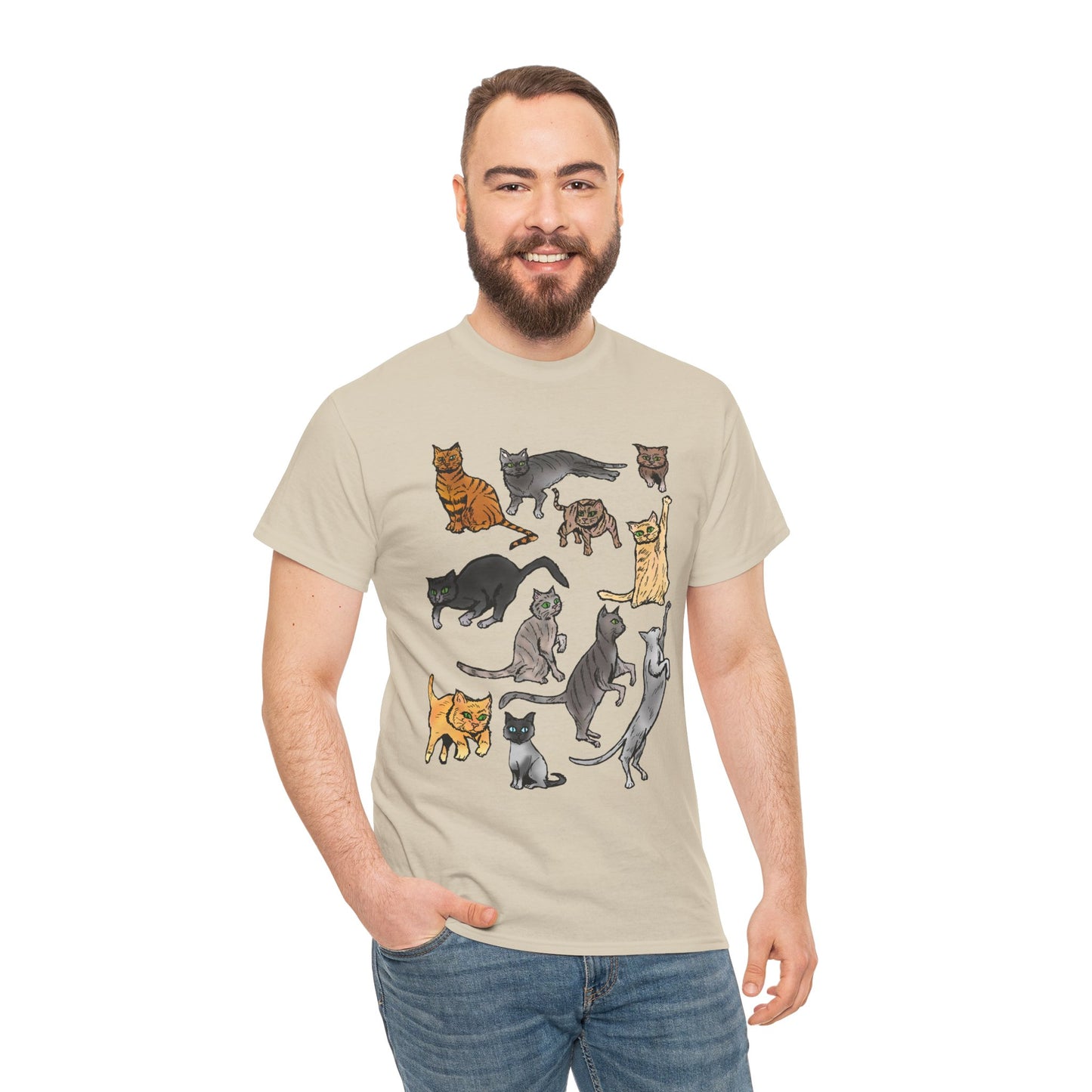 Cats Collage T-Shirt — Cute Cat Illustration Tee for Cat Lovers