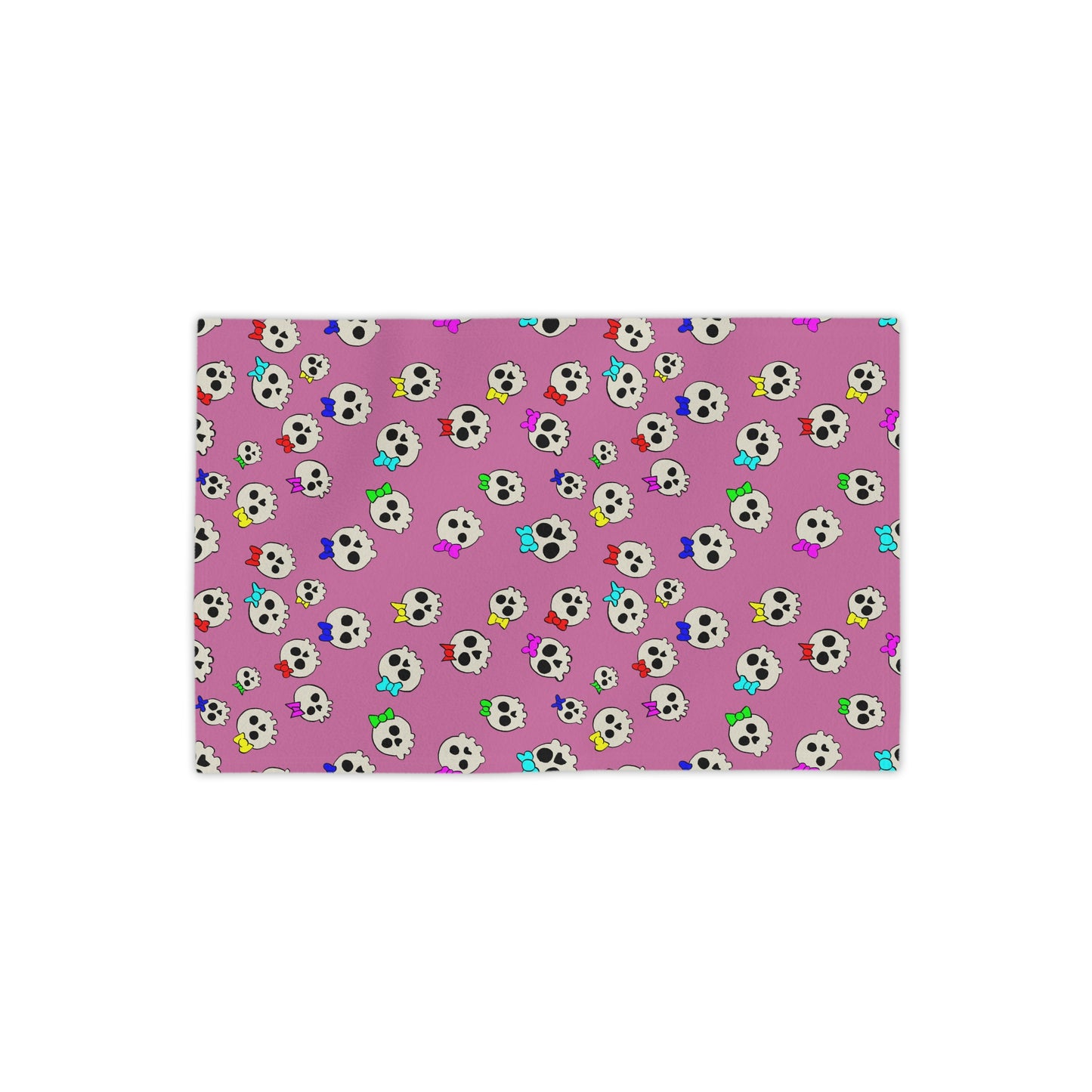 Delightfully Cute Skulls - Pink - Beach Towels