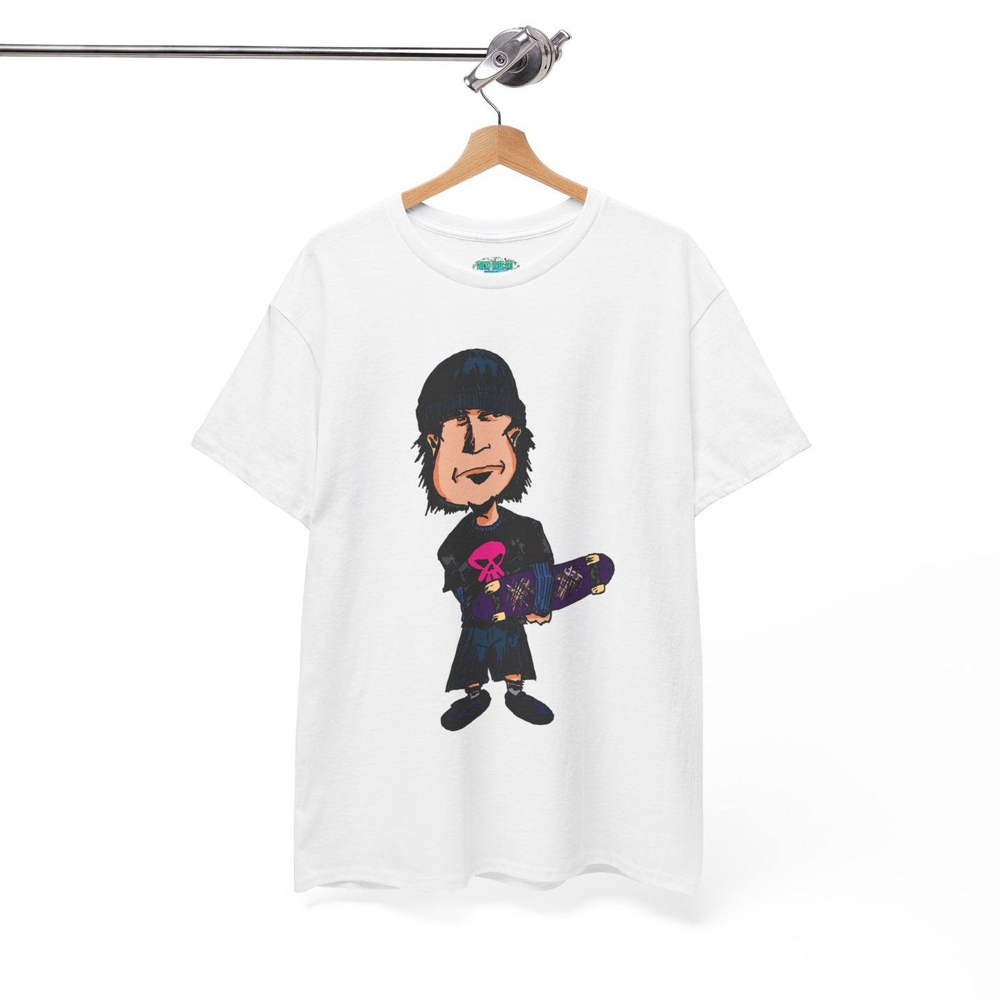 Rude Skater Dude - Skate Punk - Skater Kid Cartoon T‑Shirt — Cute Skateboarder Graphic Tee