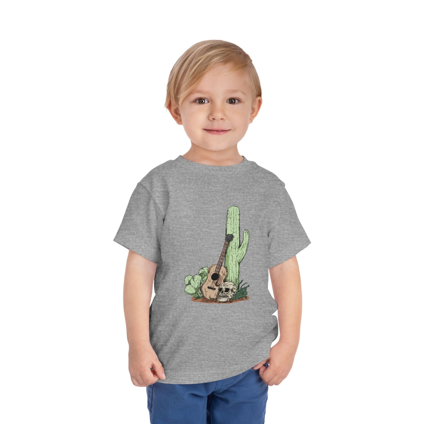 Toddler Tee — Desert Cactus with Guitar Graphic