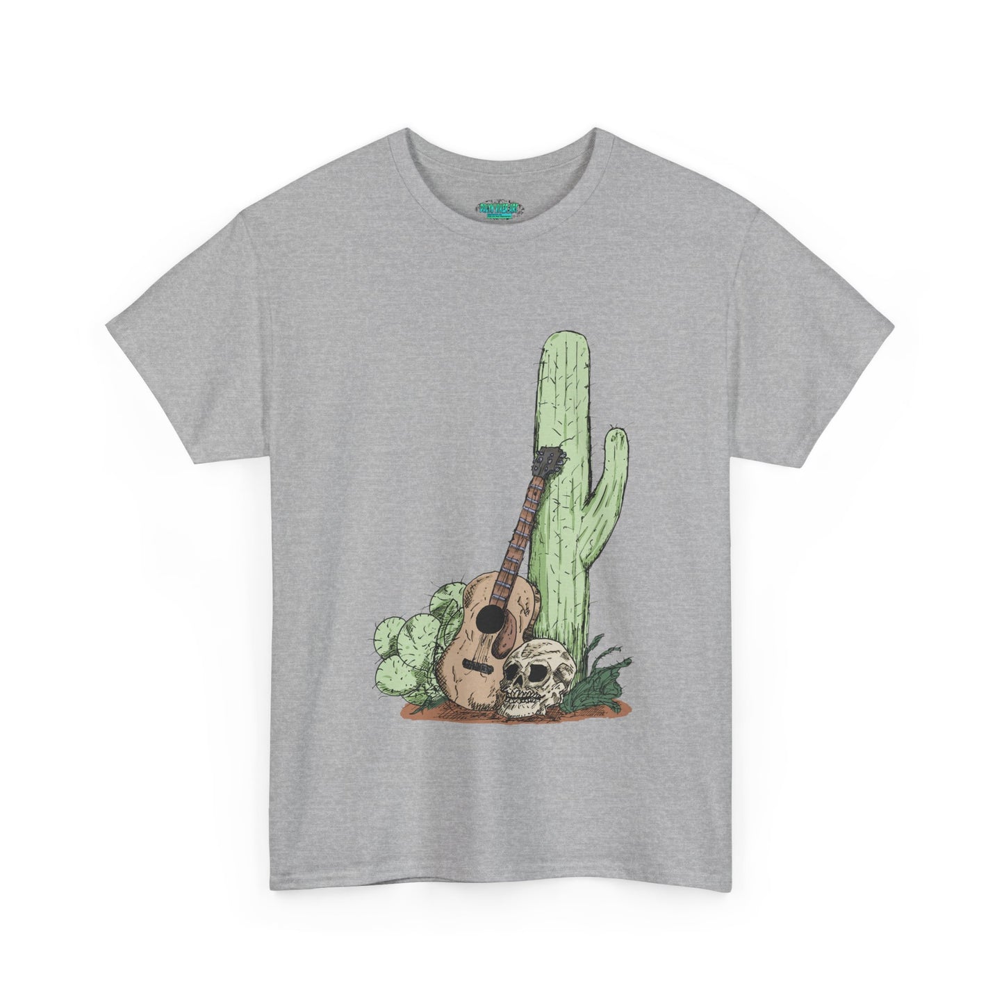 Desert Vibe Graphic Tee - Unisex Heavy Cotton Shirt, Boho Cactus Shirt, Guitar Lover's Gift, Summer Top, Music T-Shirt