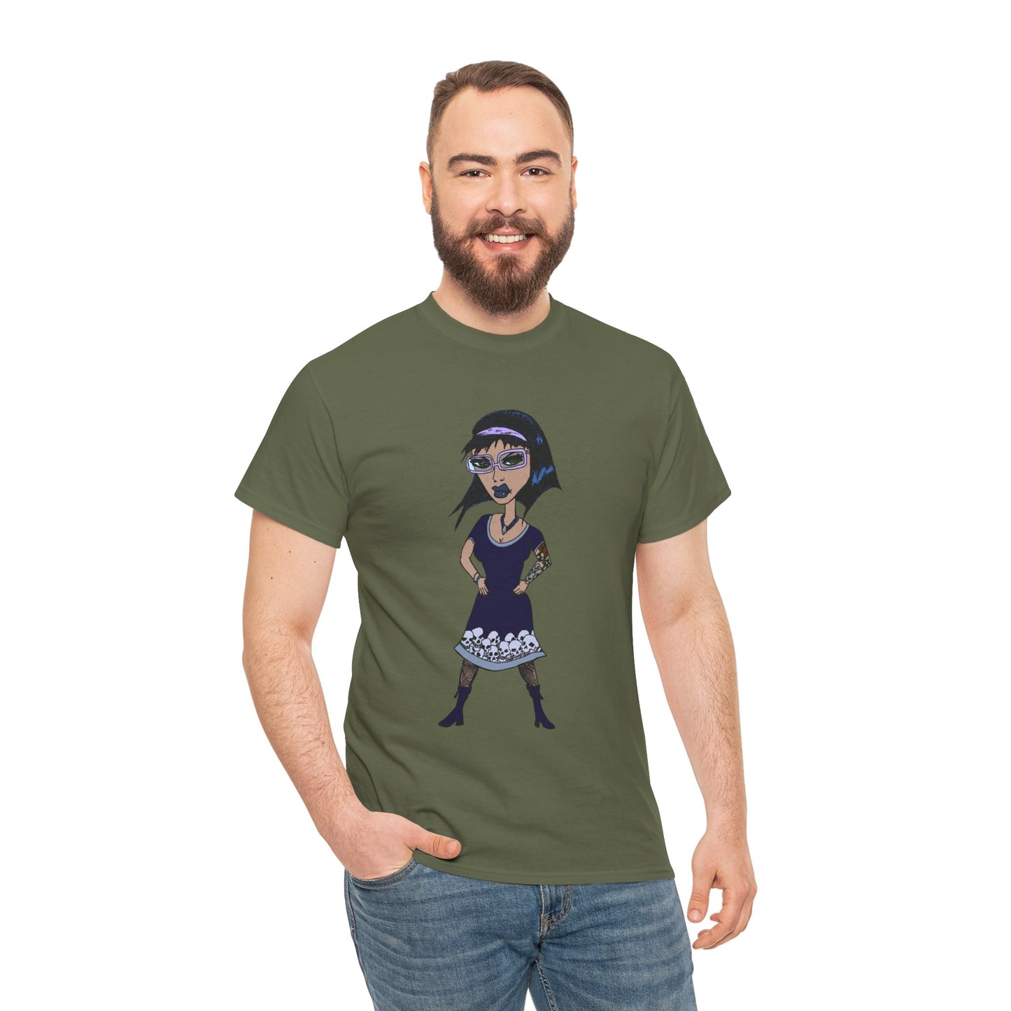 Gothic Doll T-Shirt — Retro Vampire Girl Graphic Tee