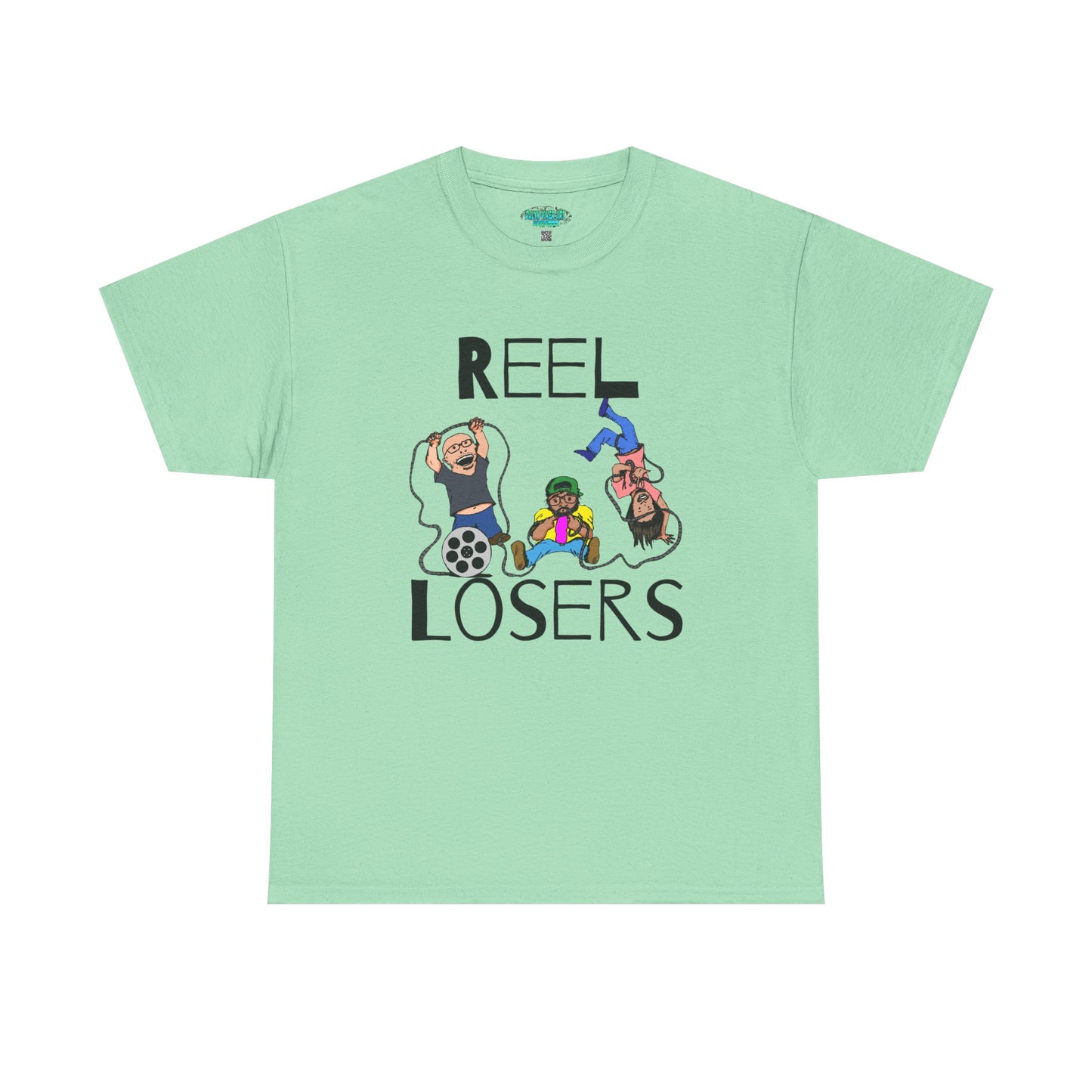 Reel Losers Podcast Unisex Heavy Cotton Tee, Funny Graphic Shirt, Casual Everyday Wear, Gift for Movie Lovers, Humor T-Shirt