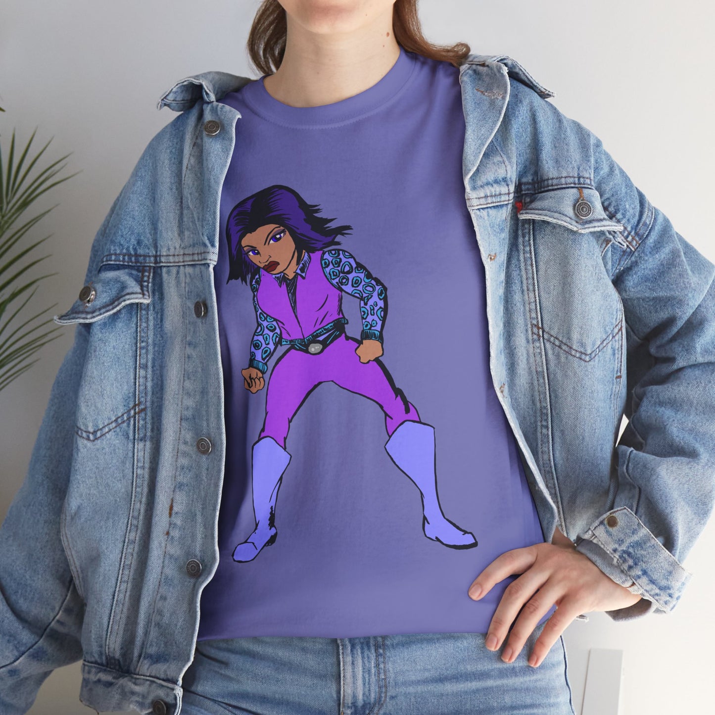 Retro Cartoon Hero Woman Character Unisex Heavy Cotton Tee, Vintage Graphic Tee, Fun T-Shirt, Gift for Fans, Casual Wear, Everyday Tee