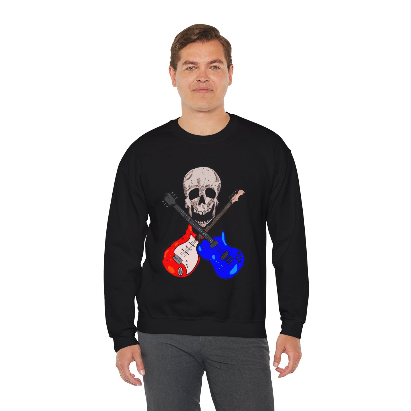 Skull and Guitar Crewneck Sweatshirt