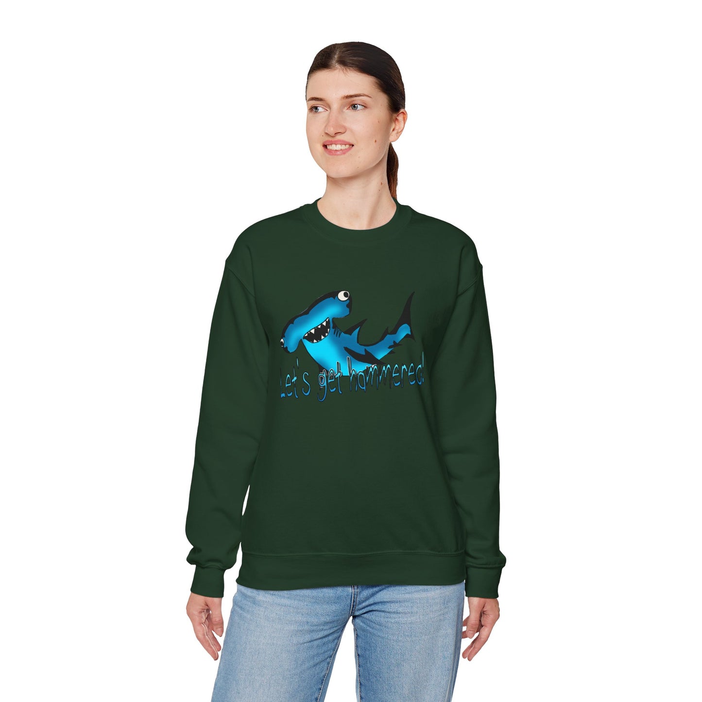 Harley Hammerhead Playful Shark Sweatshirt - 'Let's Get Hammered' Crewneck