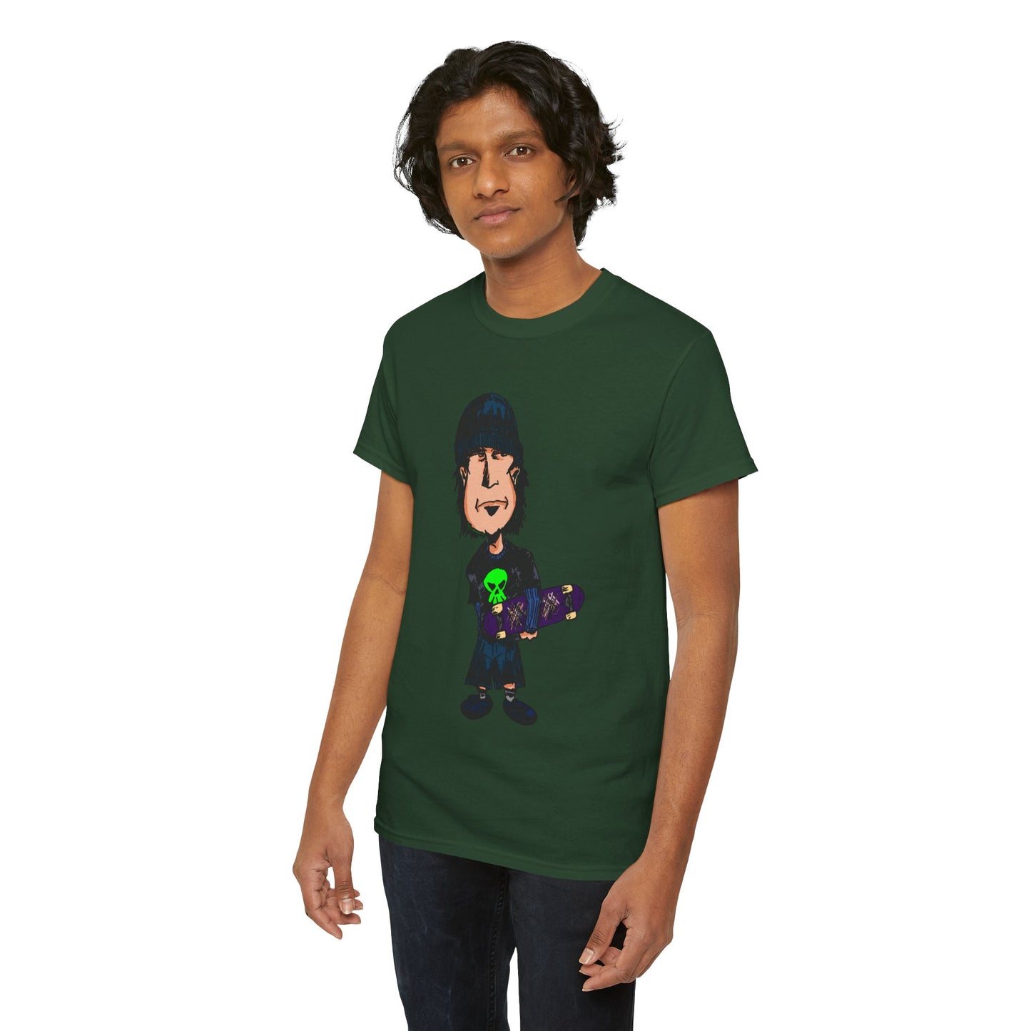 Rude Skater Dude - Skate Punk Cartoon Tee – Boy with Skateboard Graphic Shirt