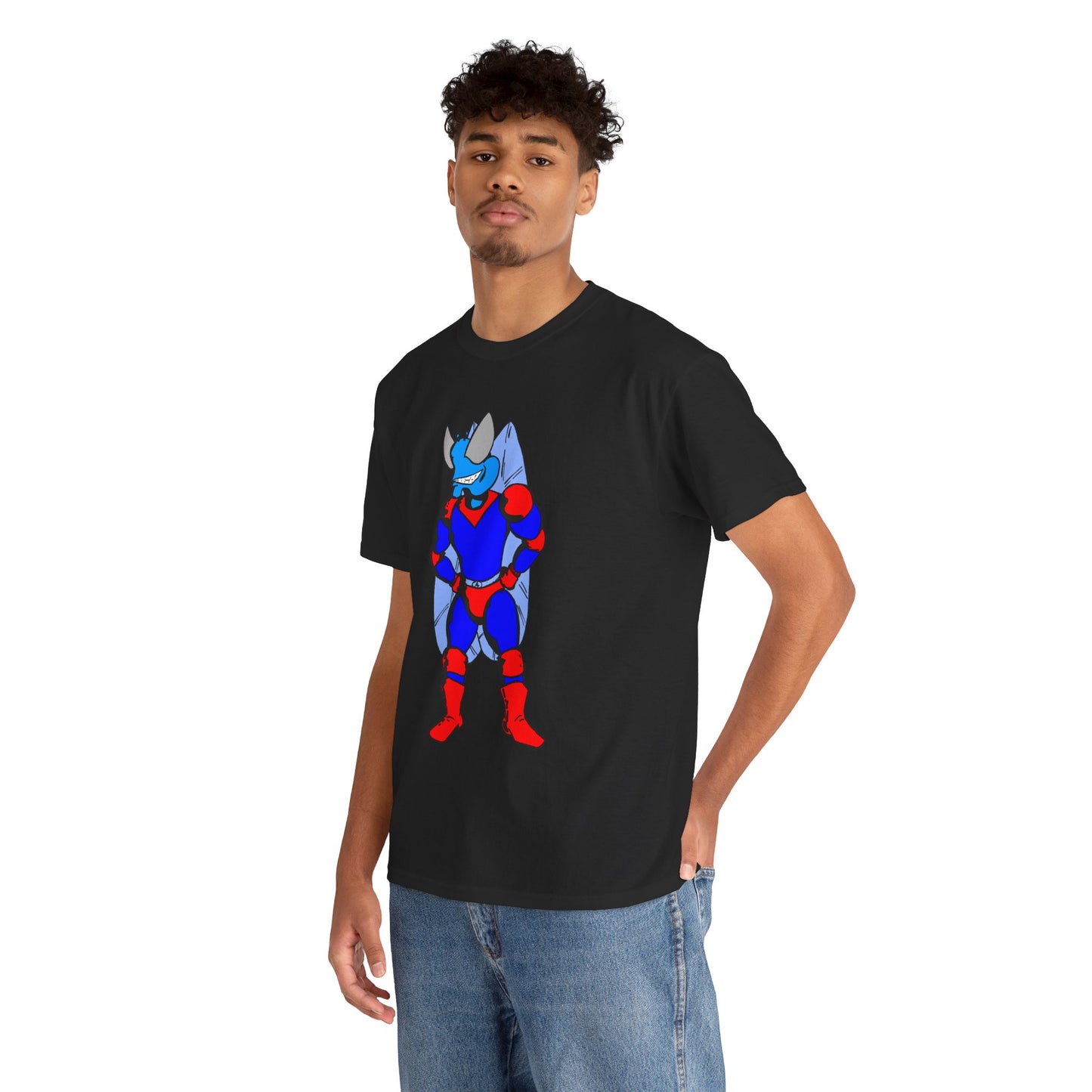 Astro-Fly Hero Graphic Tee - Blue & Red Superhero T-Shirt
