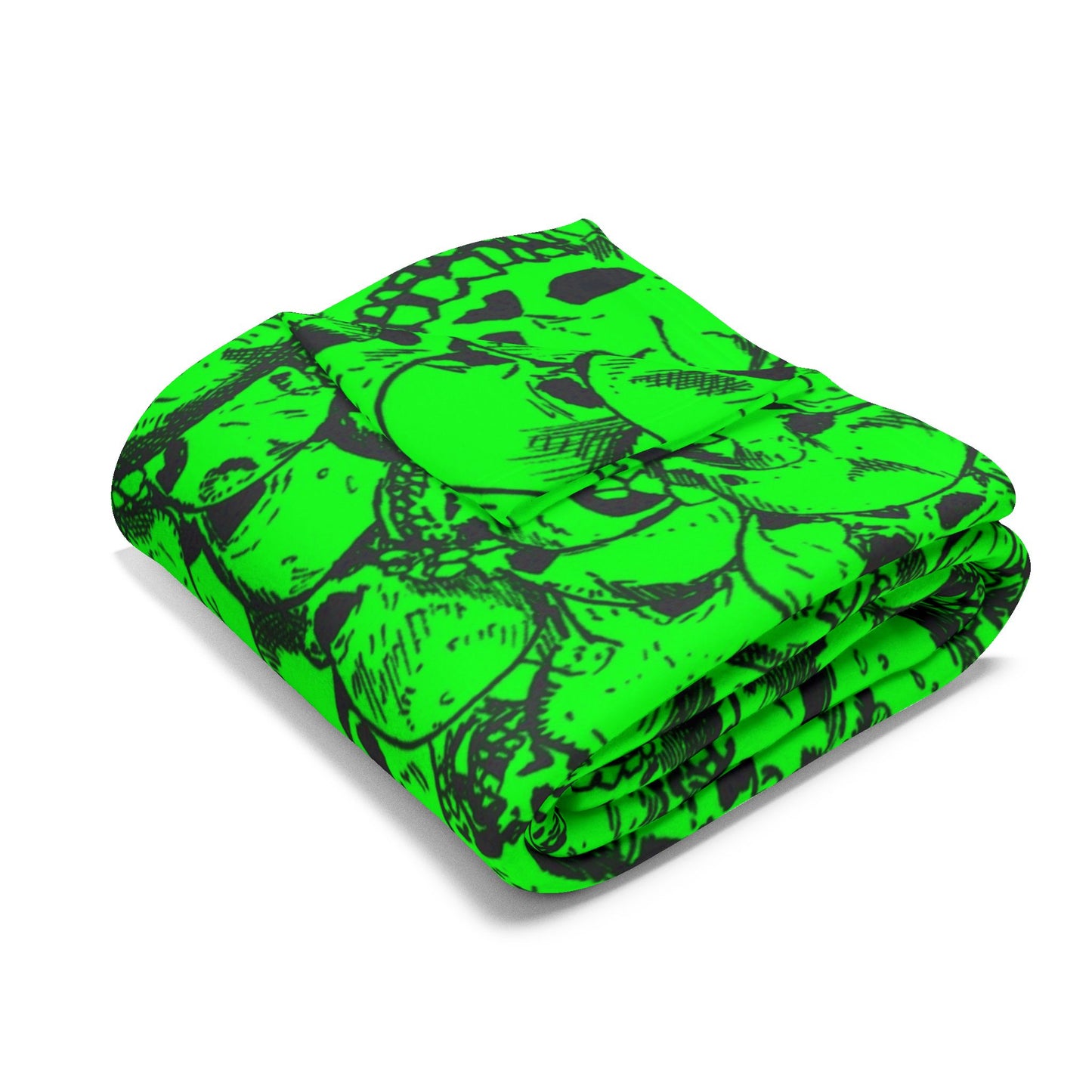 Gathering of Skulls - Green - Arctic Fleece Blanket