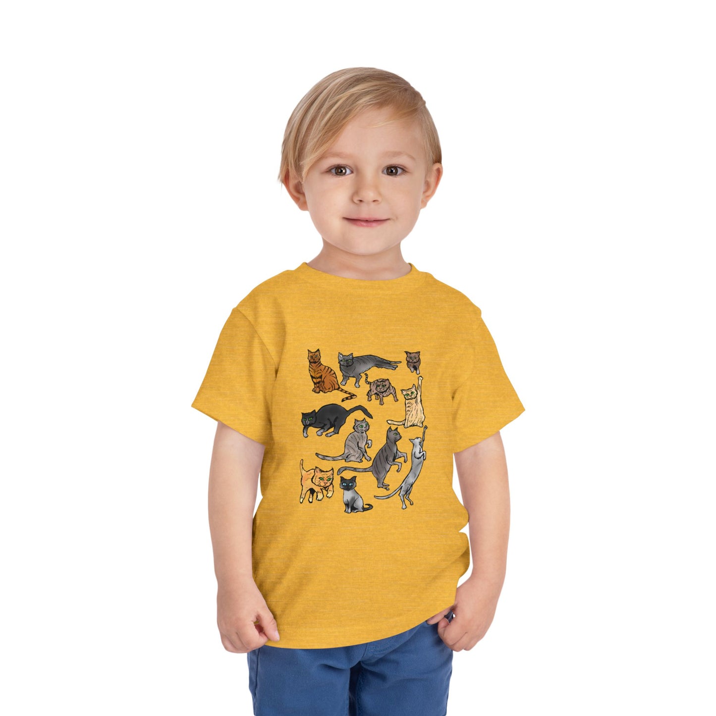 Toddler Tee — Playful Cat Pack Graphic Shirt for Kids