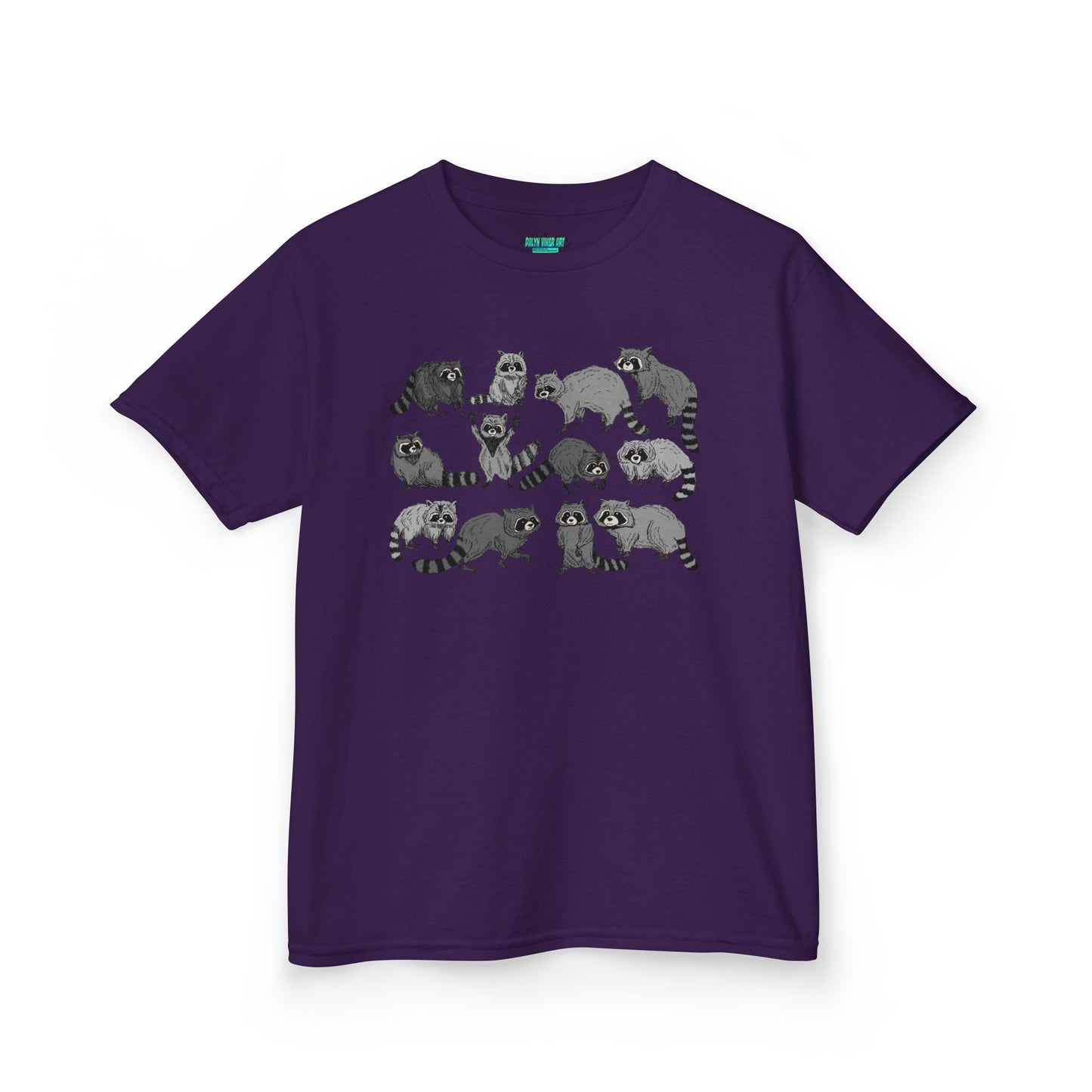 Cute Raccoons Pattern Kids Tee, Animal Lover Gift, Funny Raccoon Shirt, Children's Apparel, Birthday Outfit, Pet Lover Tee