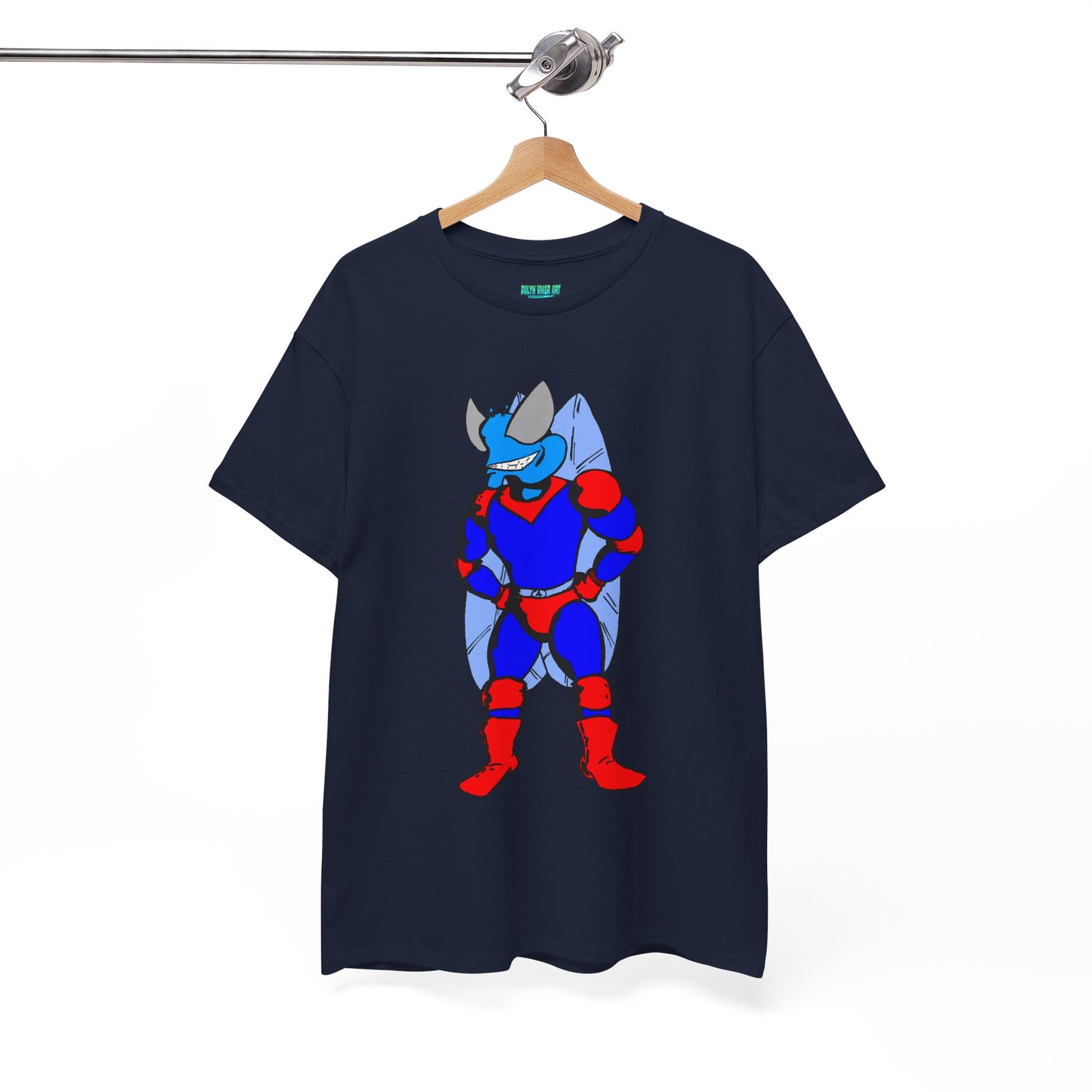 Astro-Fly Hero Graphic Tee - Blue & Red Superhero T-Shirt