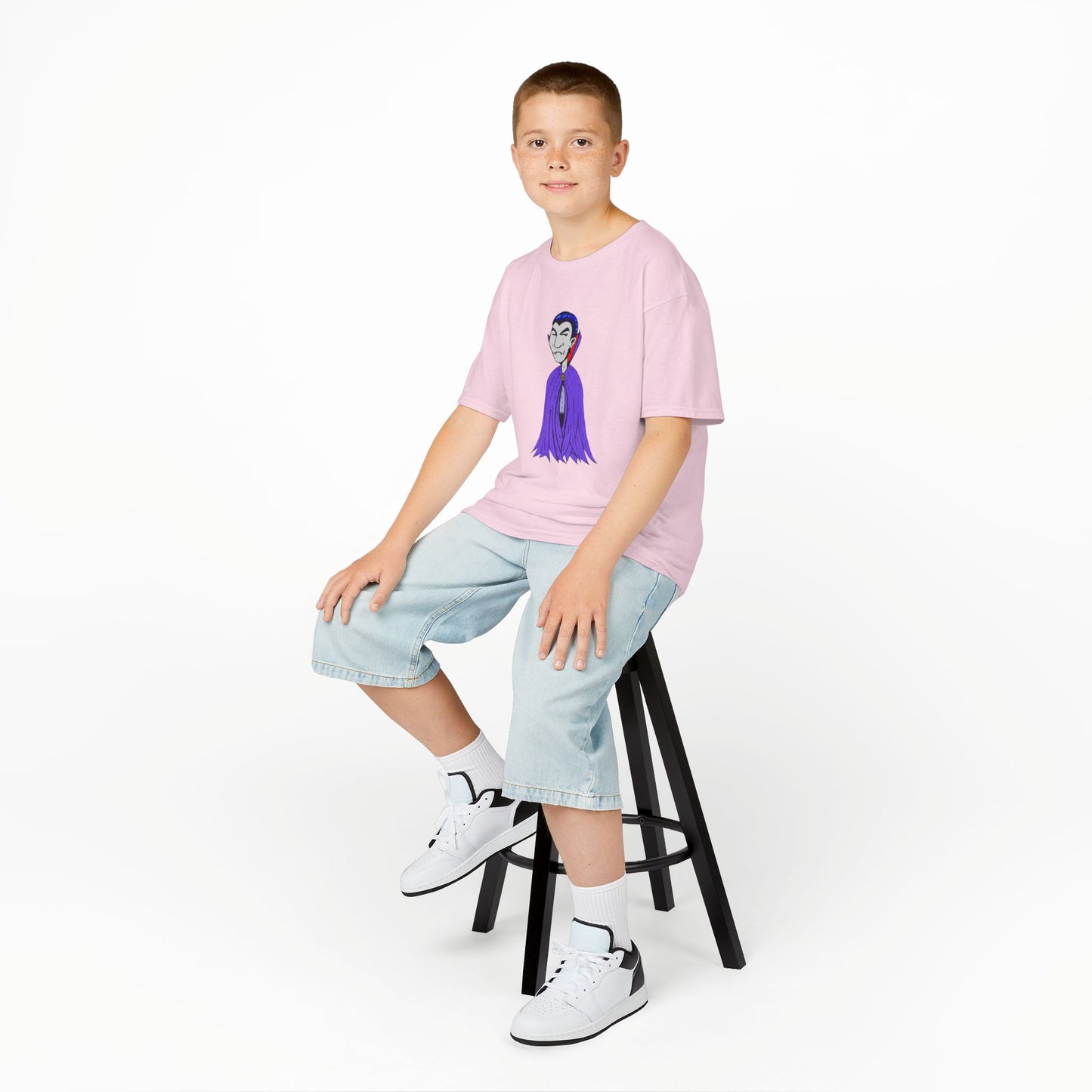 Kids Vampire T-Shirt — Cute Purple Dracula Tee for Halloween