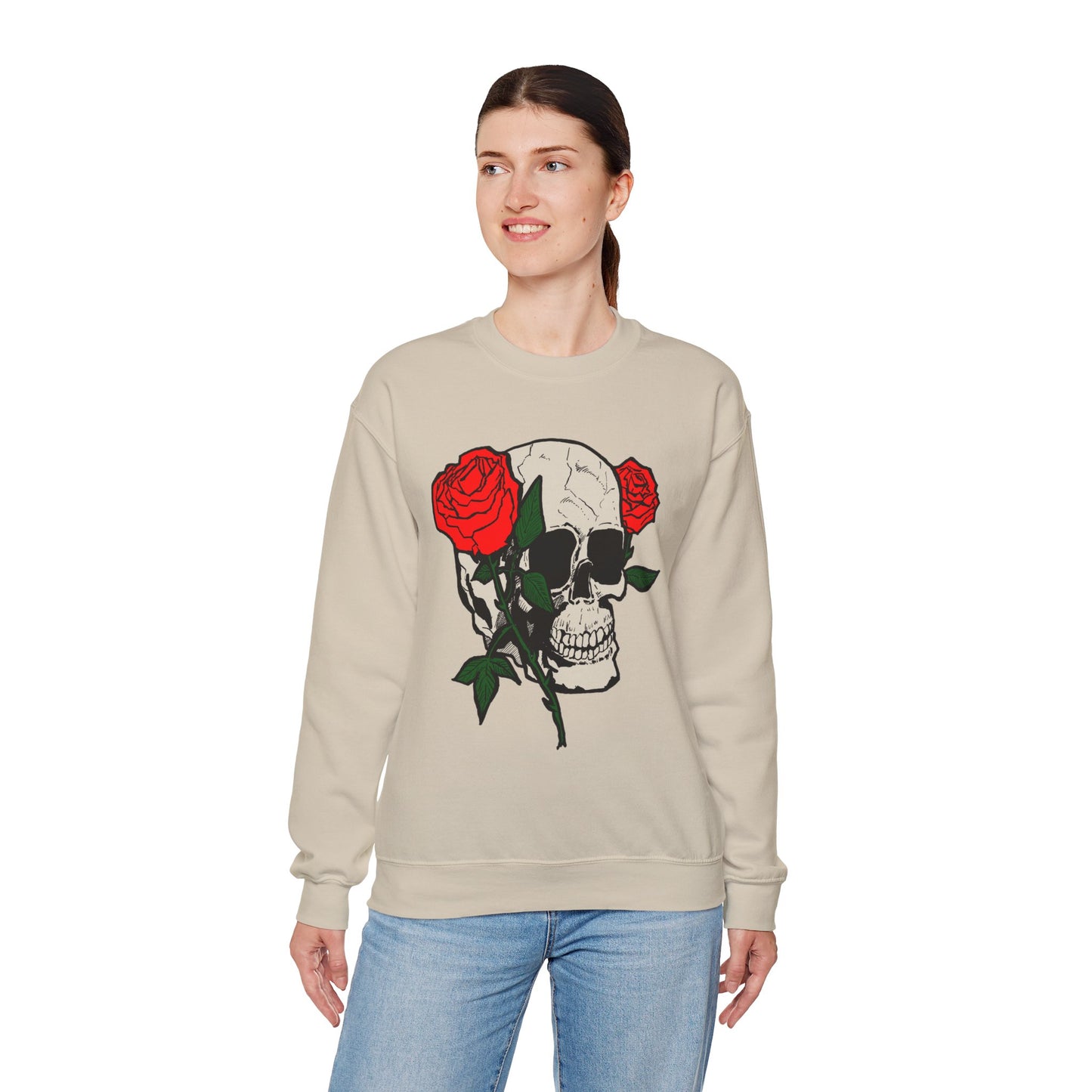 Skull and Roses Crewneck Sweatshirt