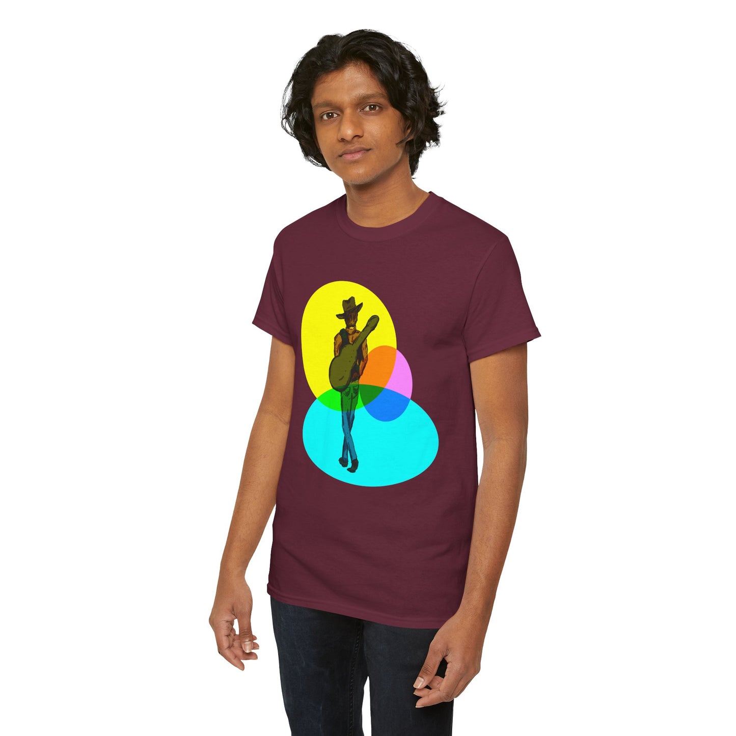 Cowboy Guitar Tee — Colorful Music T‑Shirt
