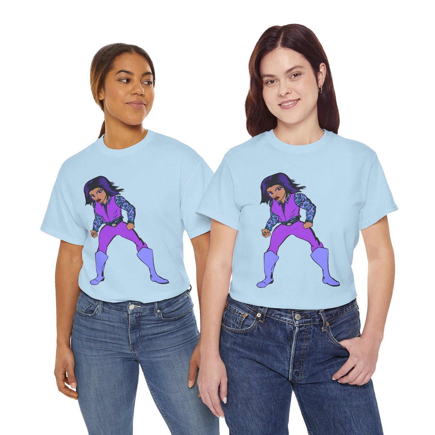 Retro Cartoon Hero Woman Character Unisex Heavy Cotton Tee, Vintage Graphic Tee, Fun T-Shirt, Gift for Fans, Casual Wear, Everyday Tee