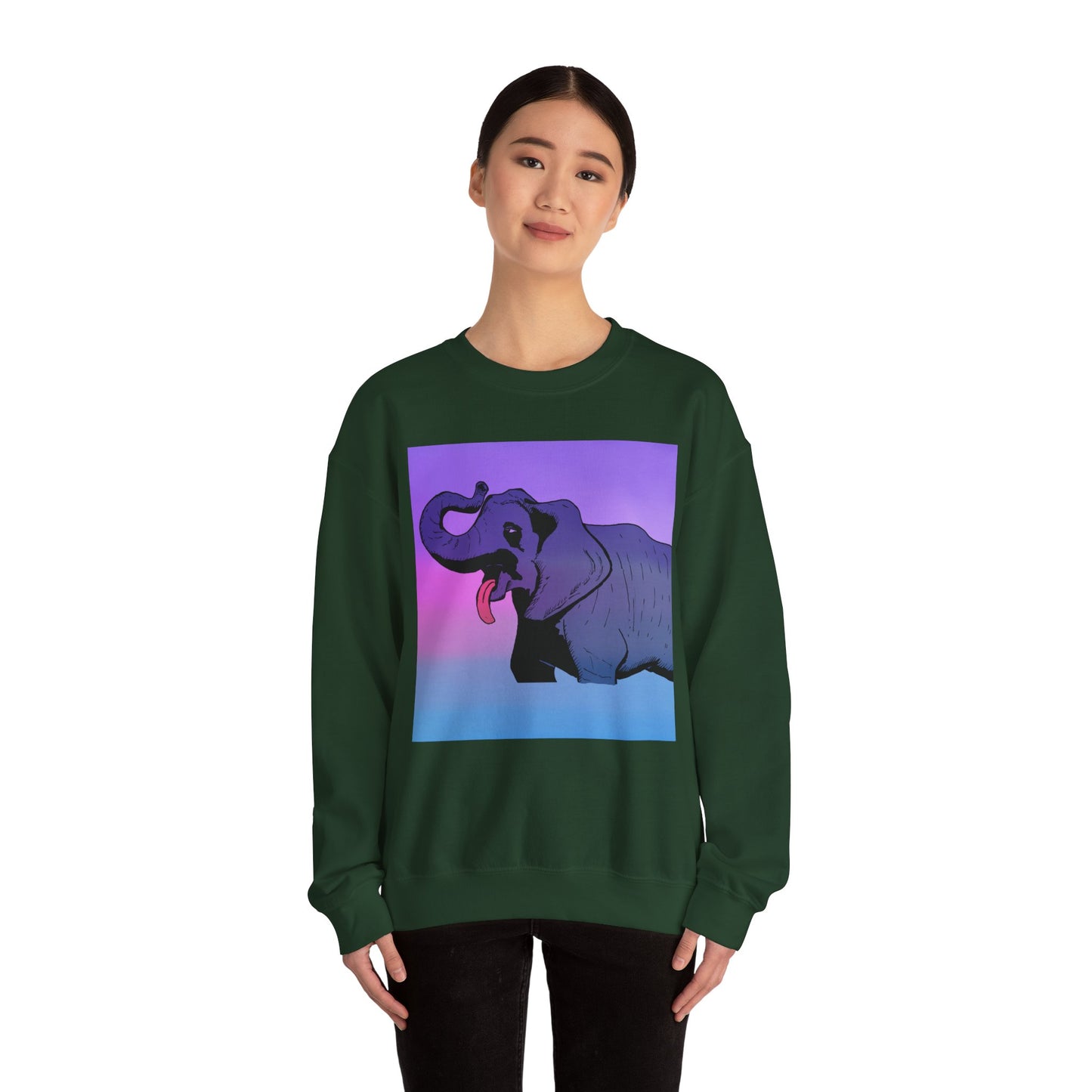 Elephant Art Unisex Crewneck Sweatshirt – Vibrant and Cozy Statement Piece