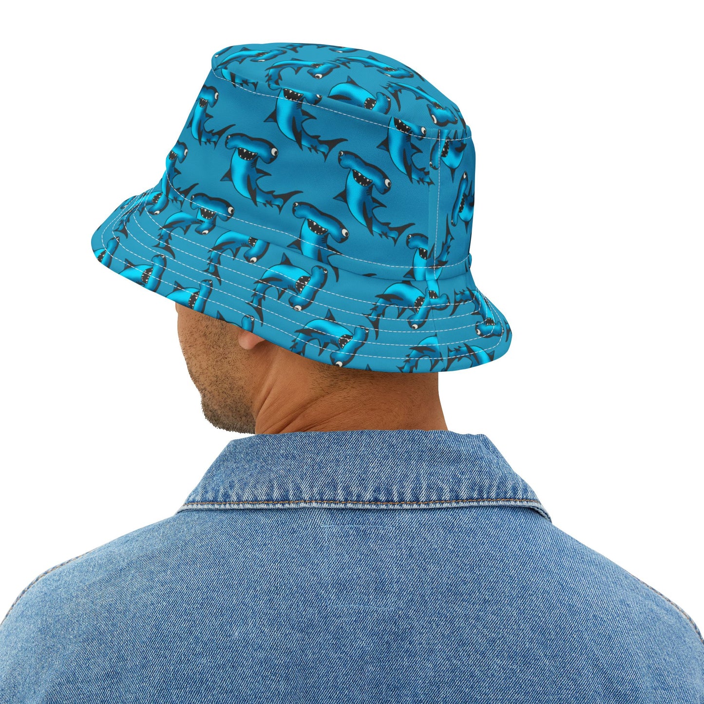 Shark Print Bucket Hat - Fun Beachwear for Summer Adventures