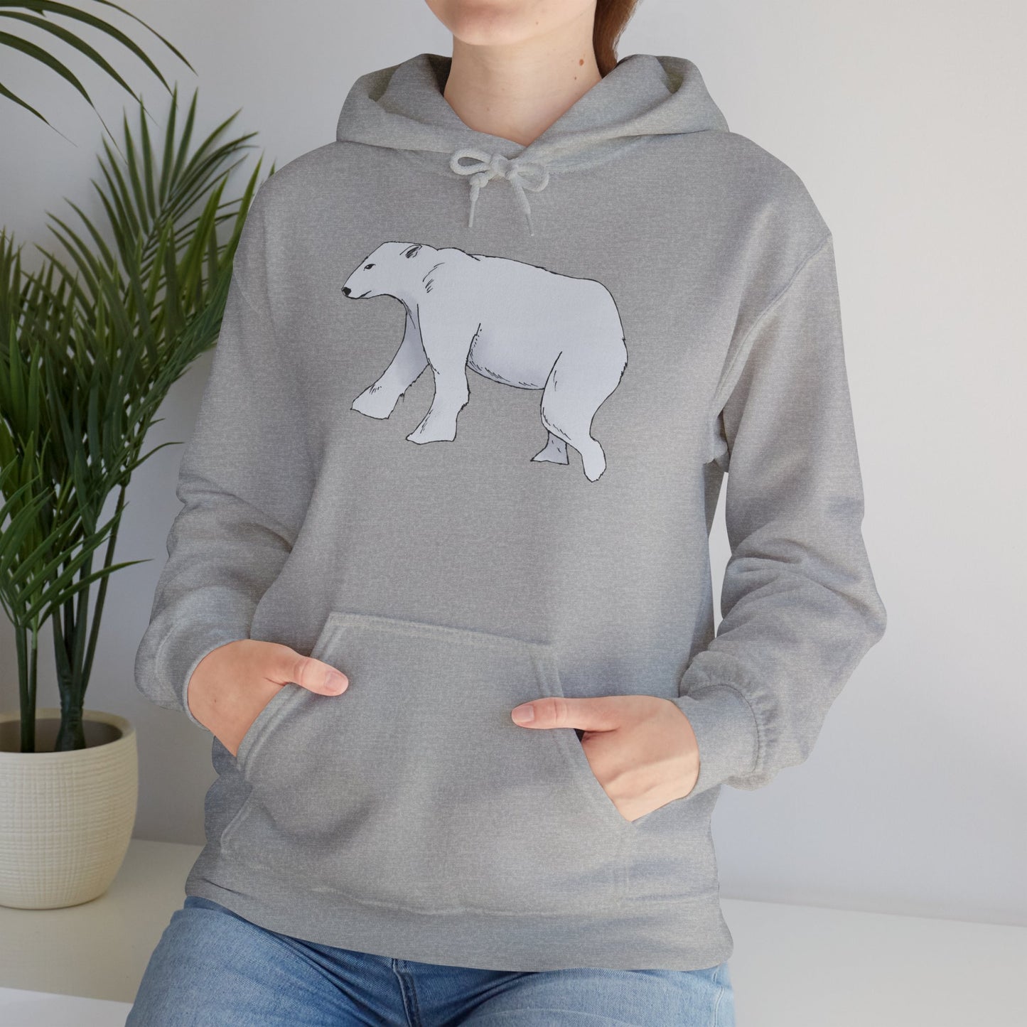 Cozy Polar Bear Hoodie - Warm Winter Fashion, Unisex Sweatshirt, Gift for Animal Lovers, Perfect for Cold Days, Cute Outdoor Wear