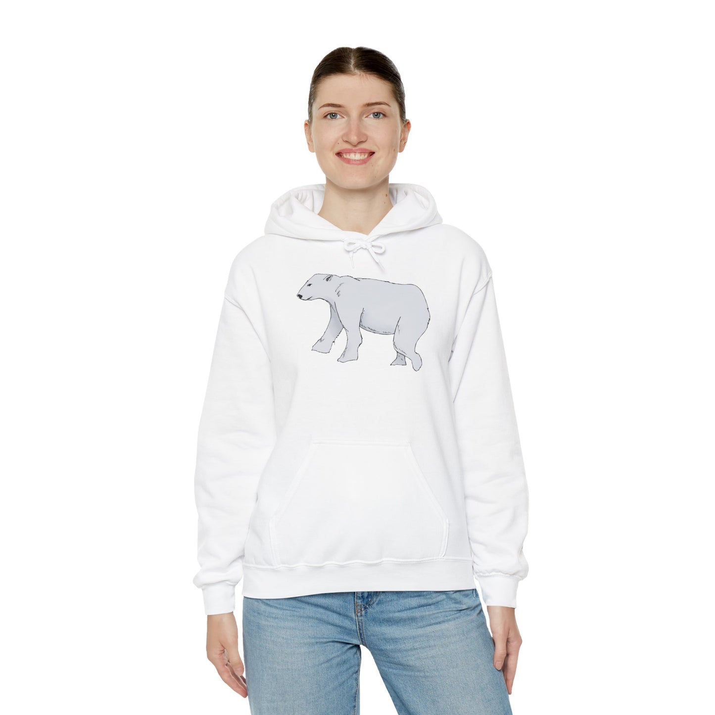 Cozy Polar Bear Hoodie - Warm Winter Fashion, Unisex Sweatshirt, Gift for Animal Lovers, Perfect for Cold Days, Cute Outdoor Wear