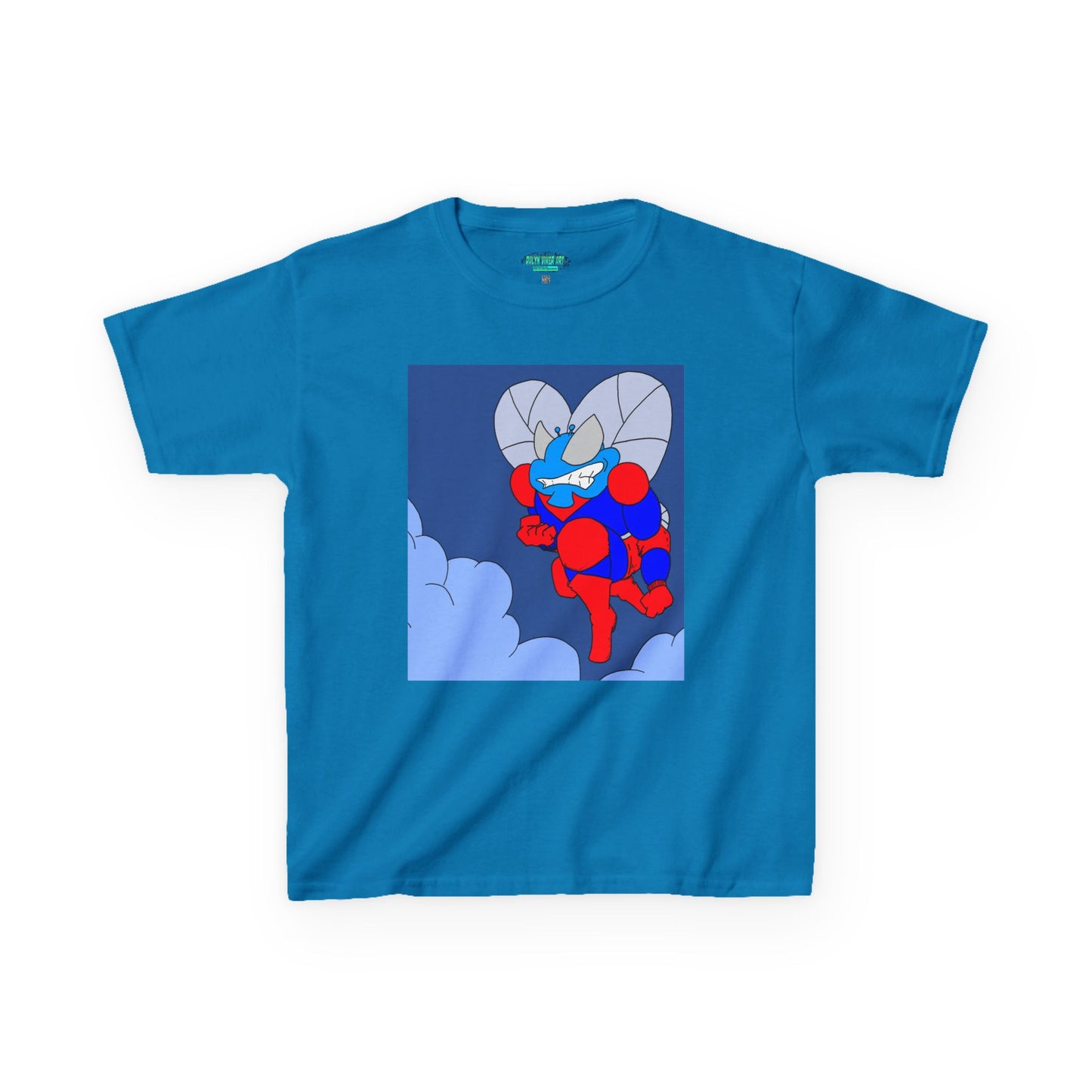 The Astounding Astro-Fly - Up in the Clouds - Kids Superhero Graphic Tee - Fun Cartoon Design for Playful Days