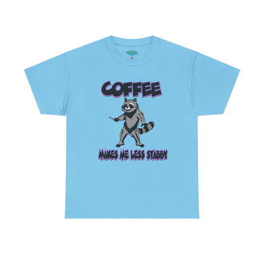 Funny Coffee Raccoon Unisex Heavy Cotton Tee